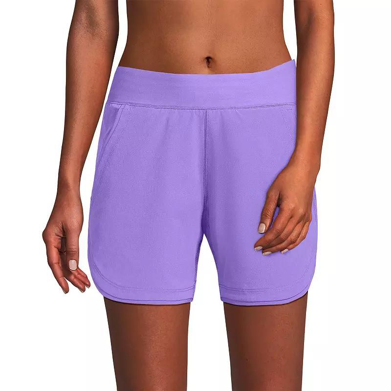 Women's Lands' End 5" Quick Dry Swim Shorts With Panty, Size: 2, Carmine Pink Product Image