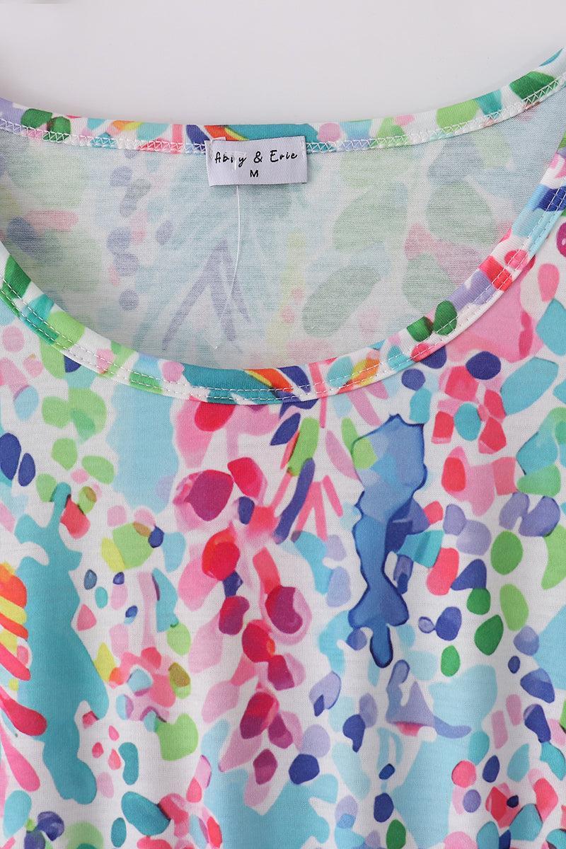 Bow applique print mom&me dress Product Image