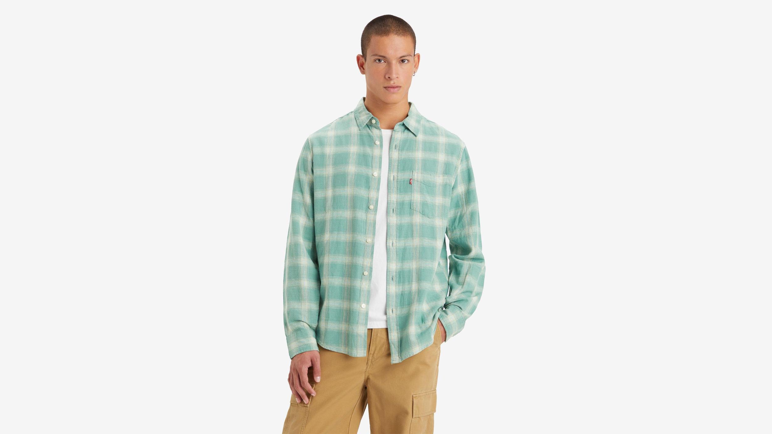 Sunset One Pocket Cotton Linen Standard Fit Shirt Product Image