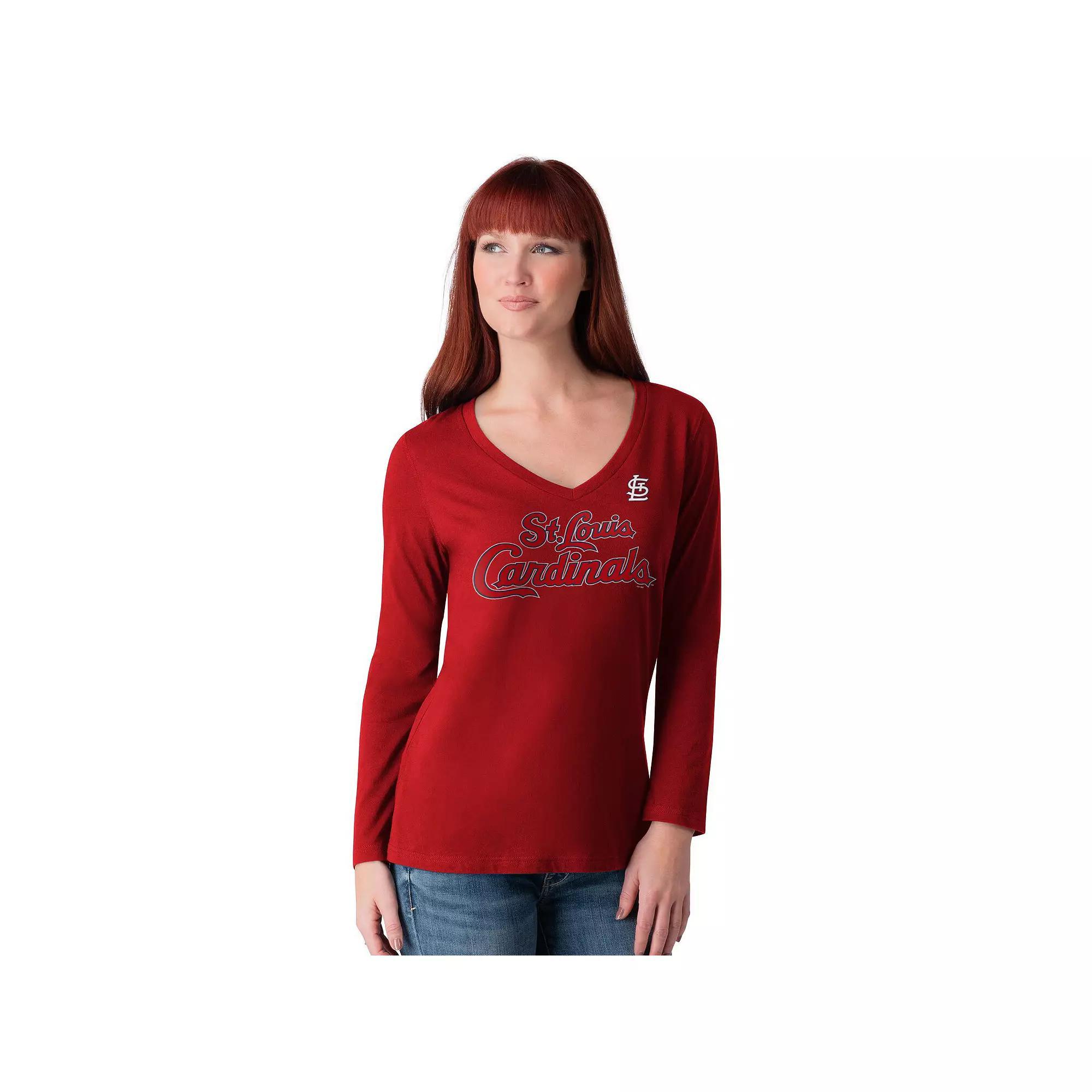 Womens G-III 4Her by Carl Banks Royal Chicago Cubs Post Season Long Sleeve V-Neck T-Shirt Product Image