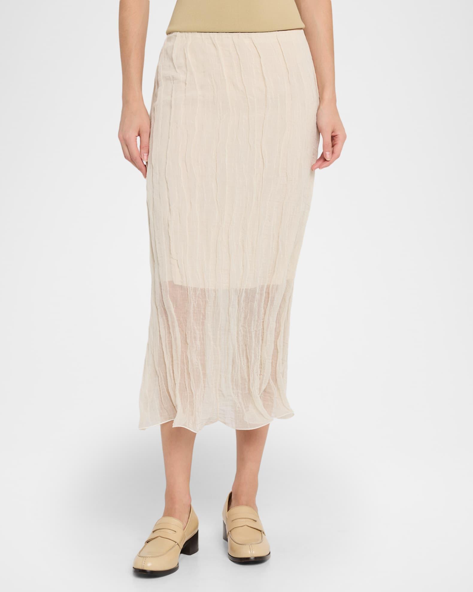 James Crinkled Cotton Midi Skirt Product Image