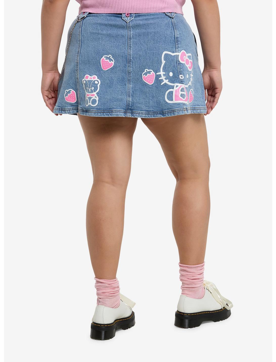 Hello Kitty Strawberry Belt Chain Denim Skirt Plus Size Product Image