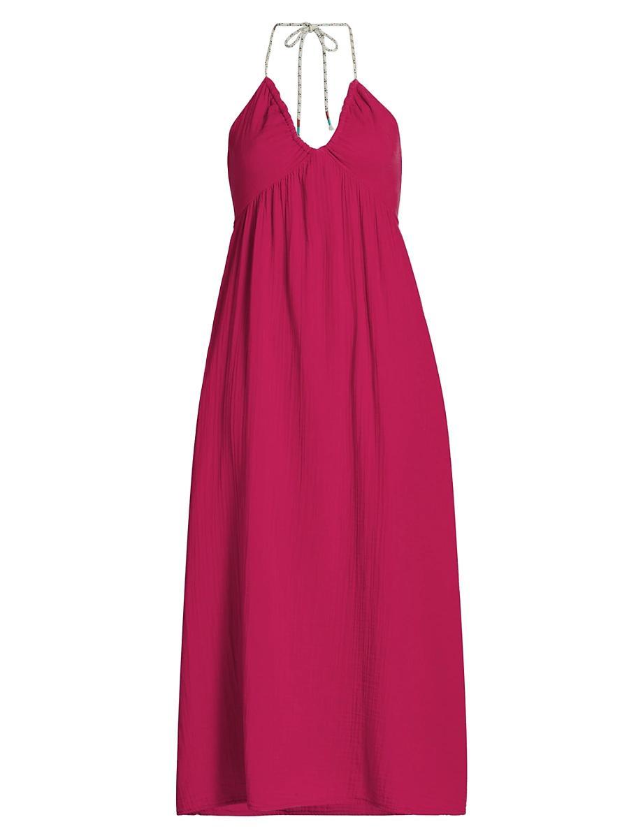 Womens Maggie Cotton Halterneck Midi-Dress Product Image