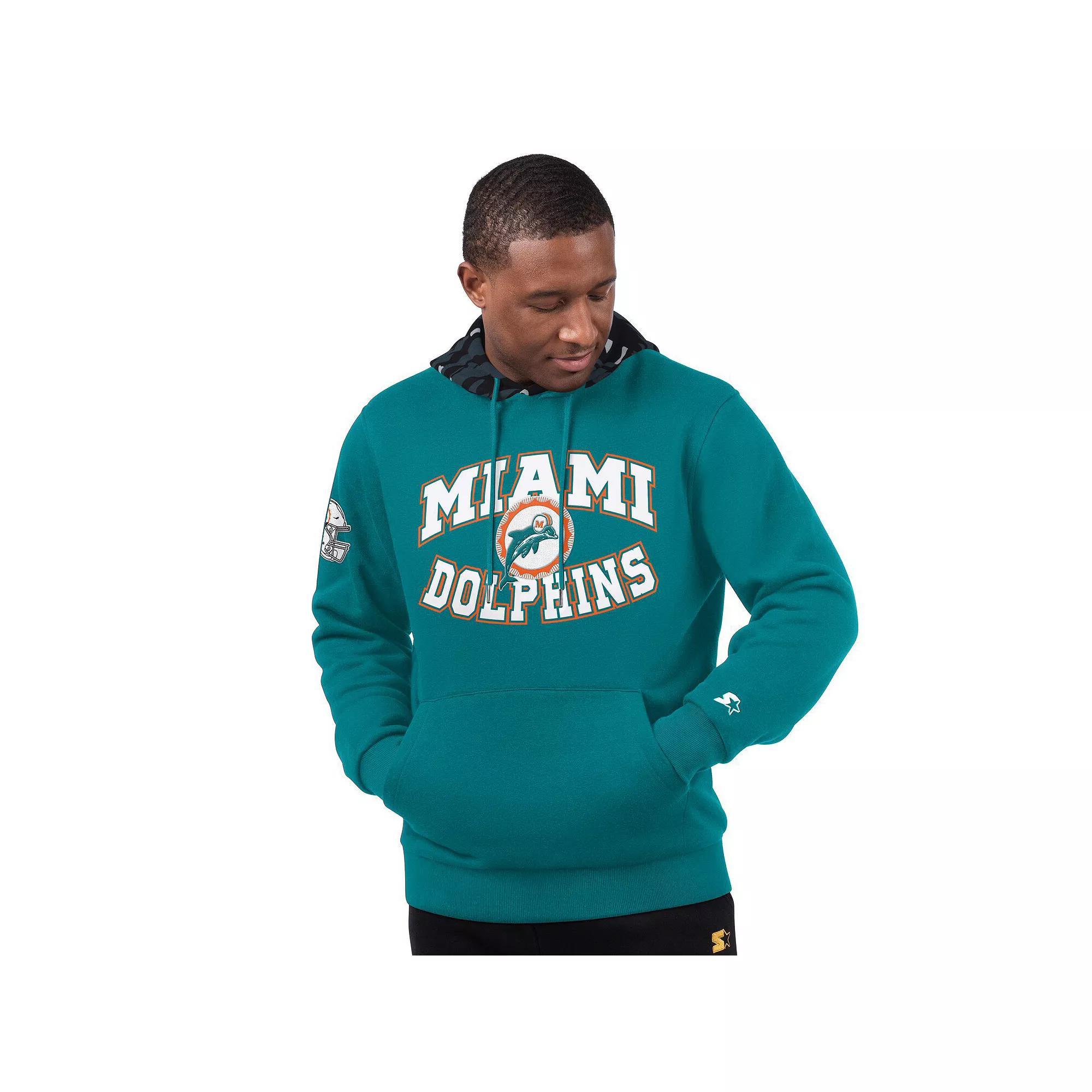 Mens Starter Aqua Miami Dolphins Thursday Night Gridiron Vintage Logo Pullover Hoodie Turquoise A Product Image
