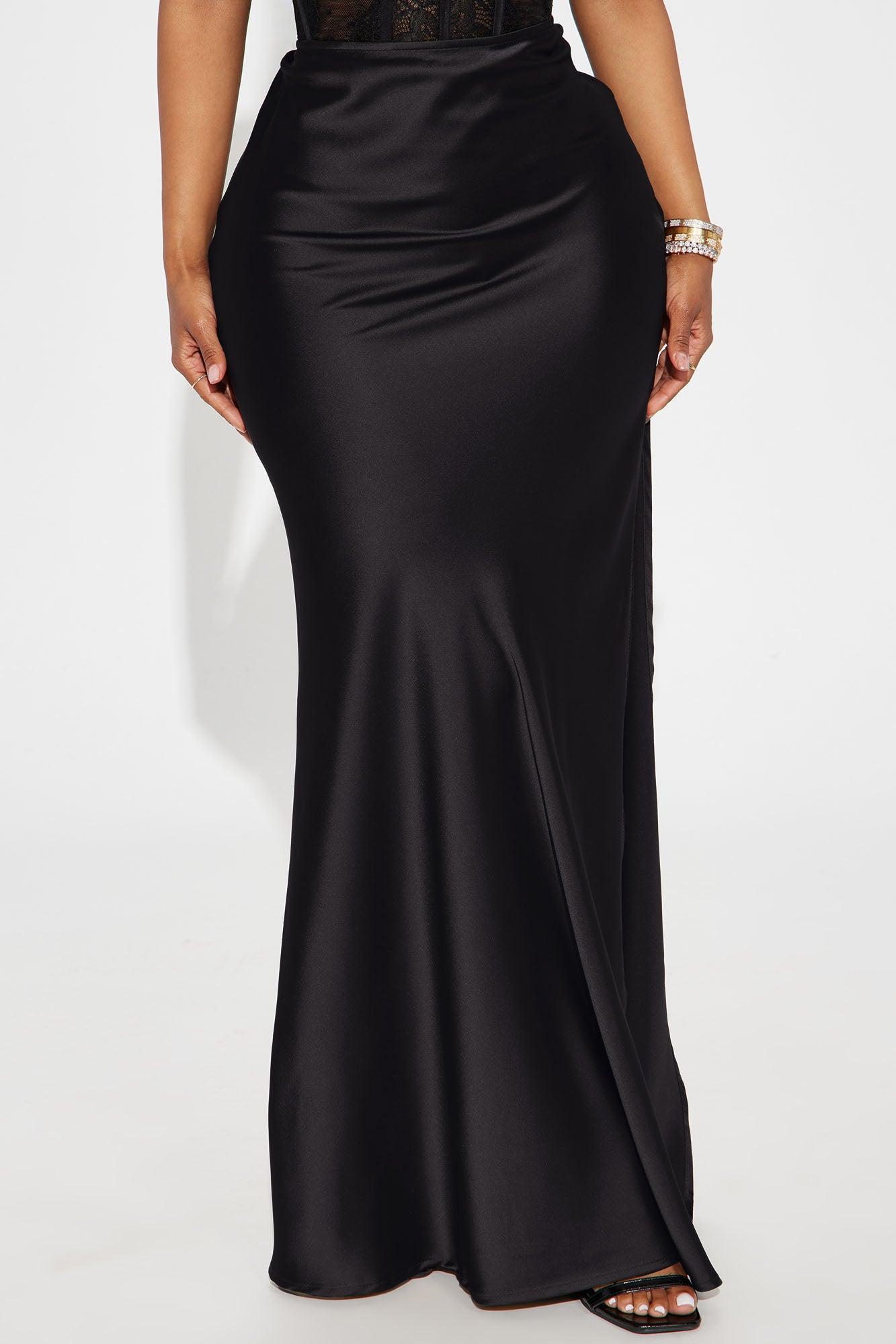 Love Like This Satin Maxi Skirt - Black Product Image