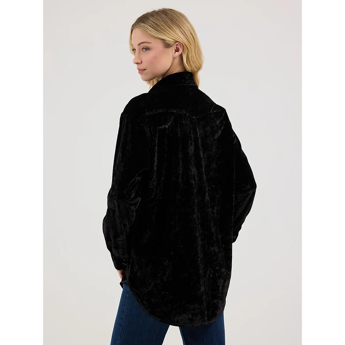 Women's Wrangler Boyfriend Fit Button-Down Velvet Top Product Image