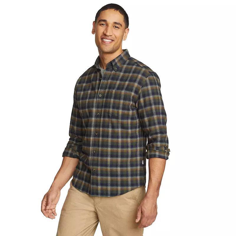Men's Eddie Bauer Field Flannel Button-Down Shirt, Size: Large, Deep Brown Product Image