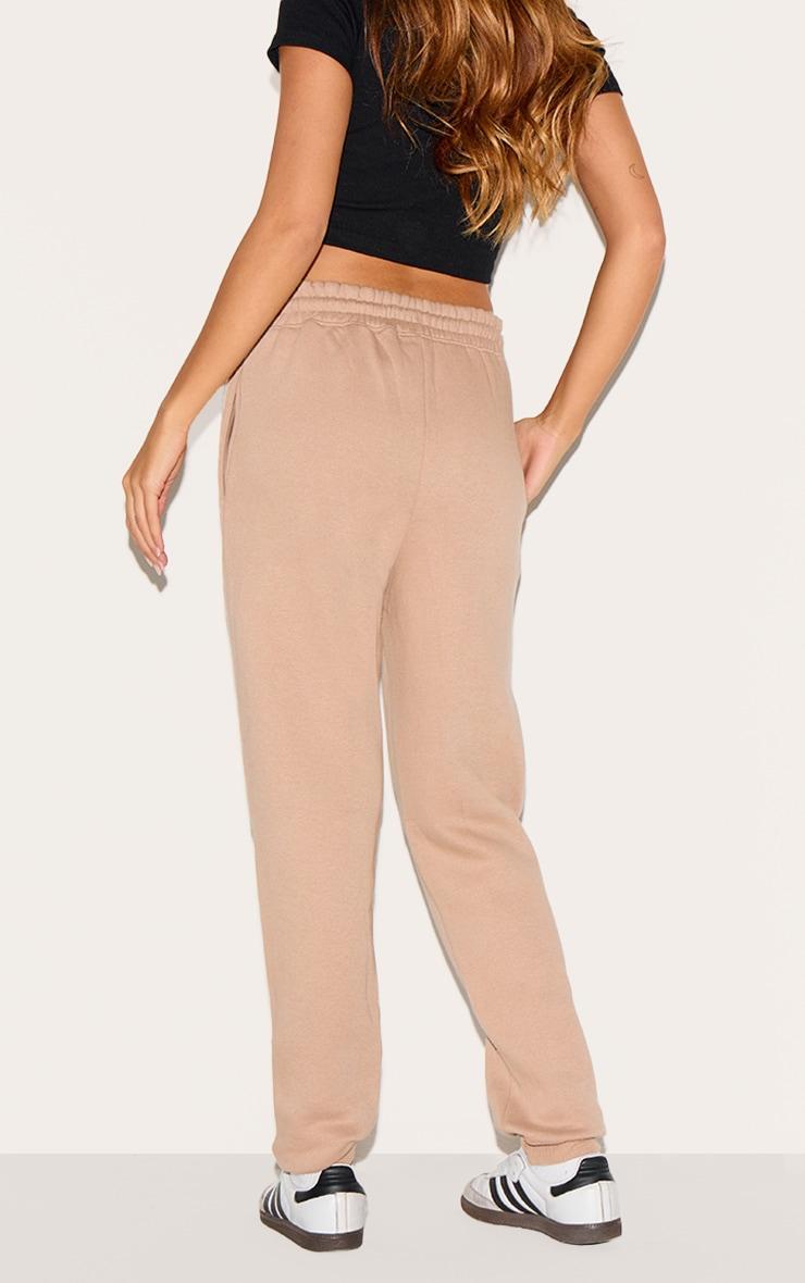 PRETTYLITTLETHING Mocha Cuffed High Waisted Sweatpants Product Image
