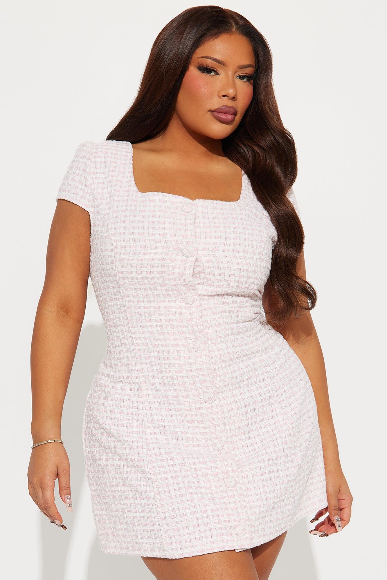 Mariam Tweed Mini Dress - Blush/combo Product Image