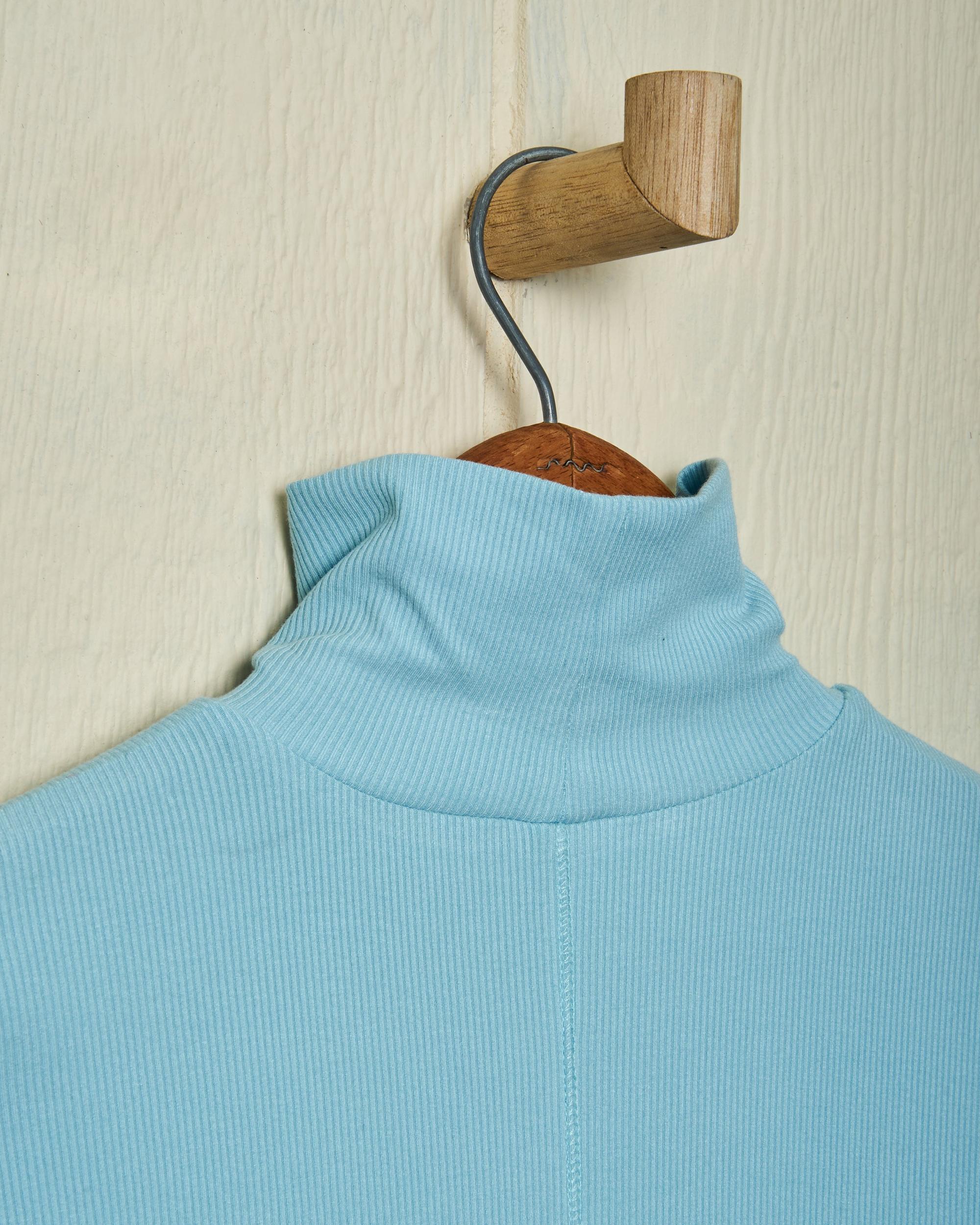 Chelsea Ribbed Knit Top in Aqua Product Image