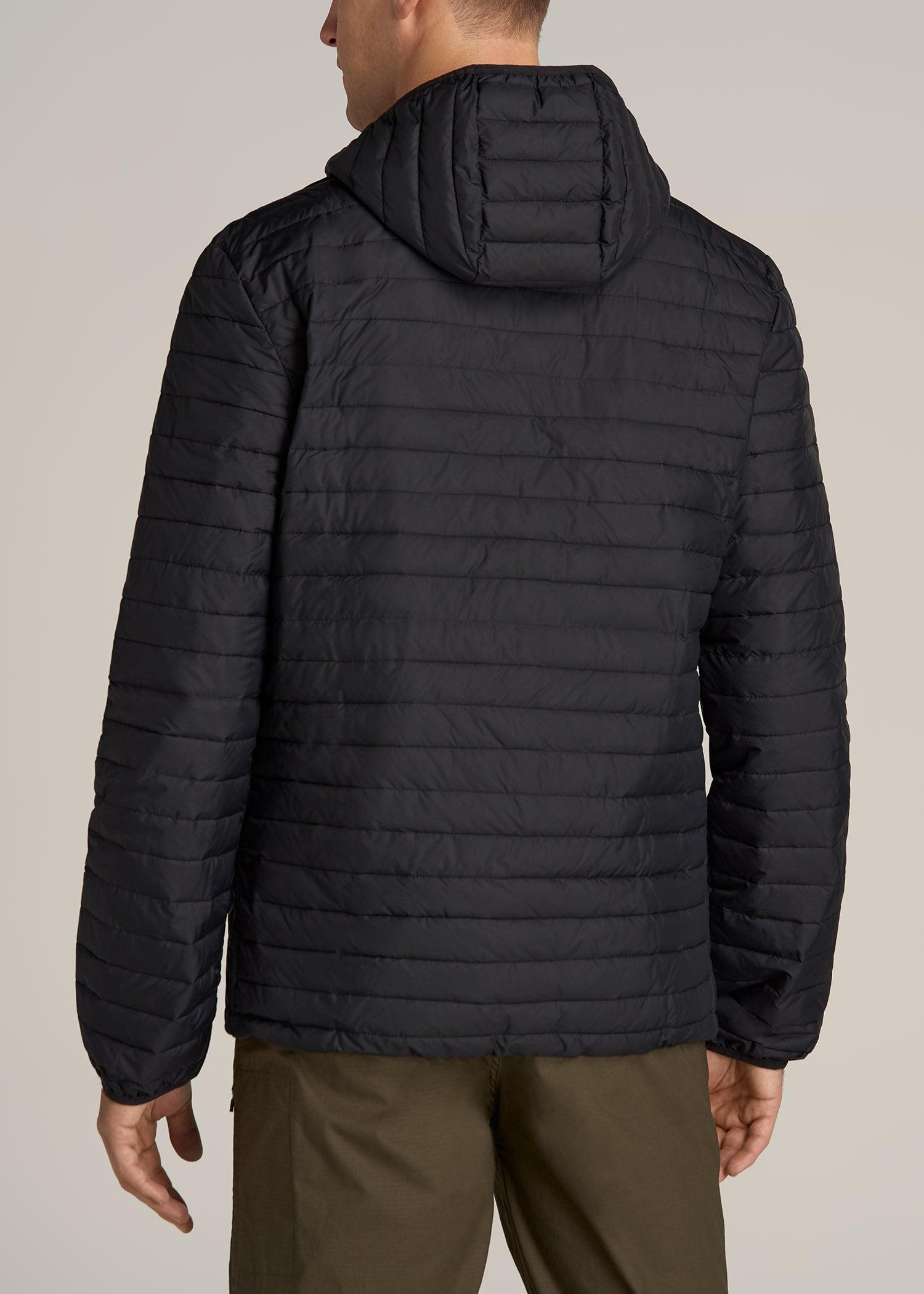 Tall Men's Packable Puffer Jacket in Black Product Image