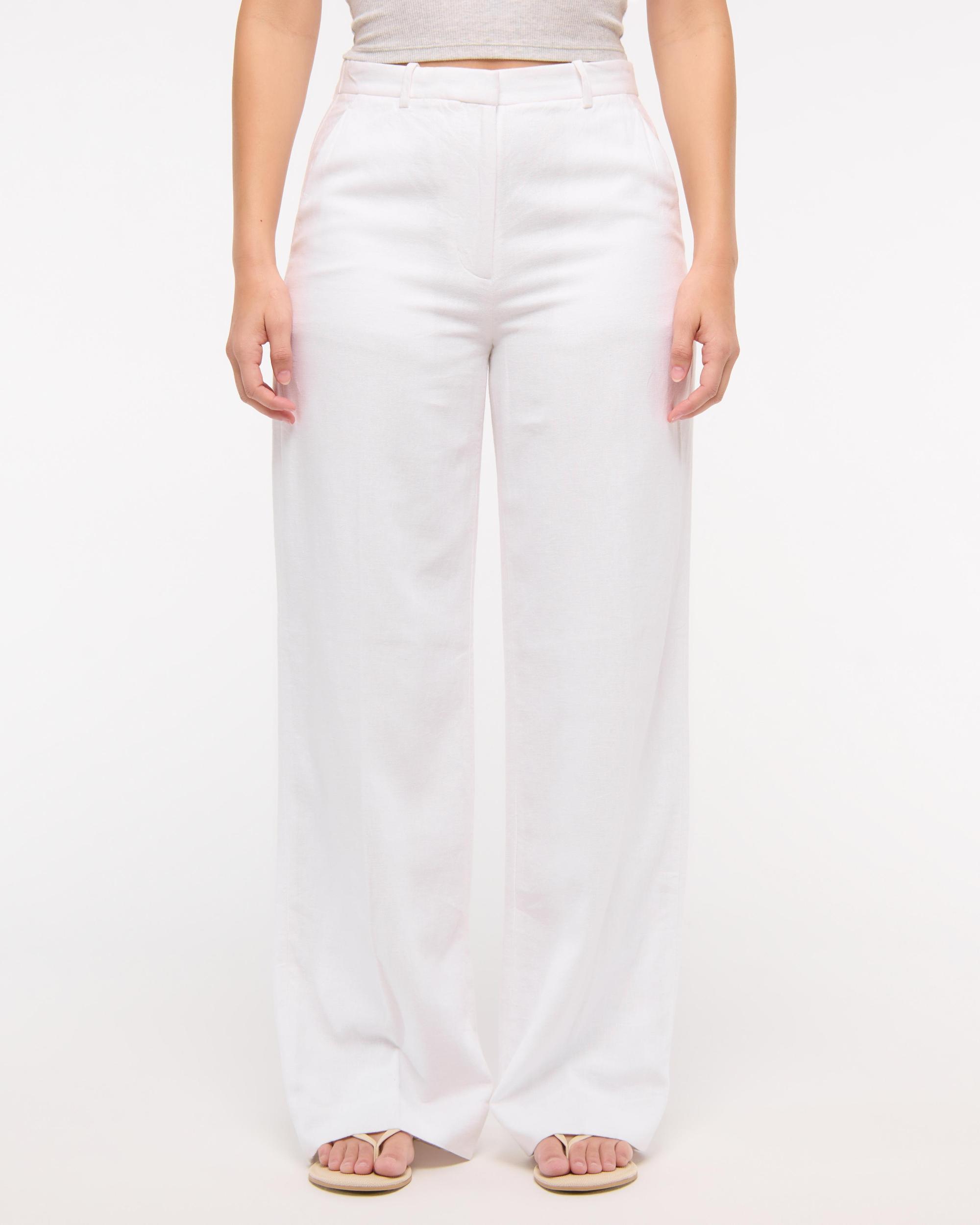 Curve Love Tailored Linen-Blend Wide Leg Pant Product Image