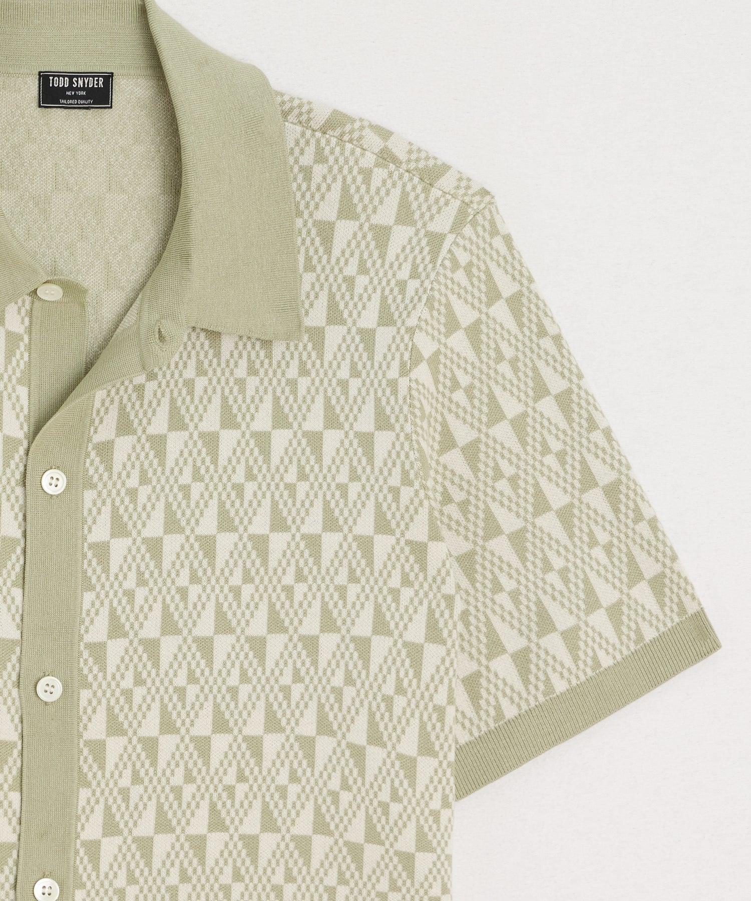 Silk-Cotton Full-Placket Sweater Polo Product Image