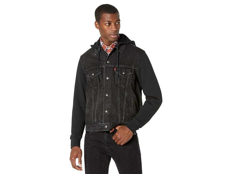 Levi's® Men's Hybrid Hoodie V Trucker Jacket - Blue XL: Denim, Heavyweight, 4 Pockets Product Image