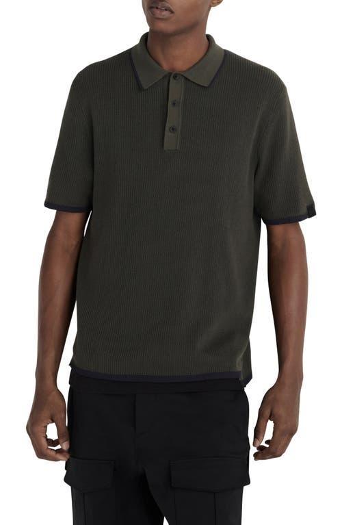 Rag & Bone Harvey Knit Polo in Green Product Image
