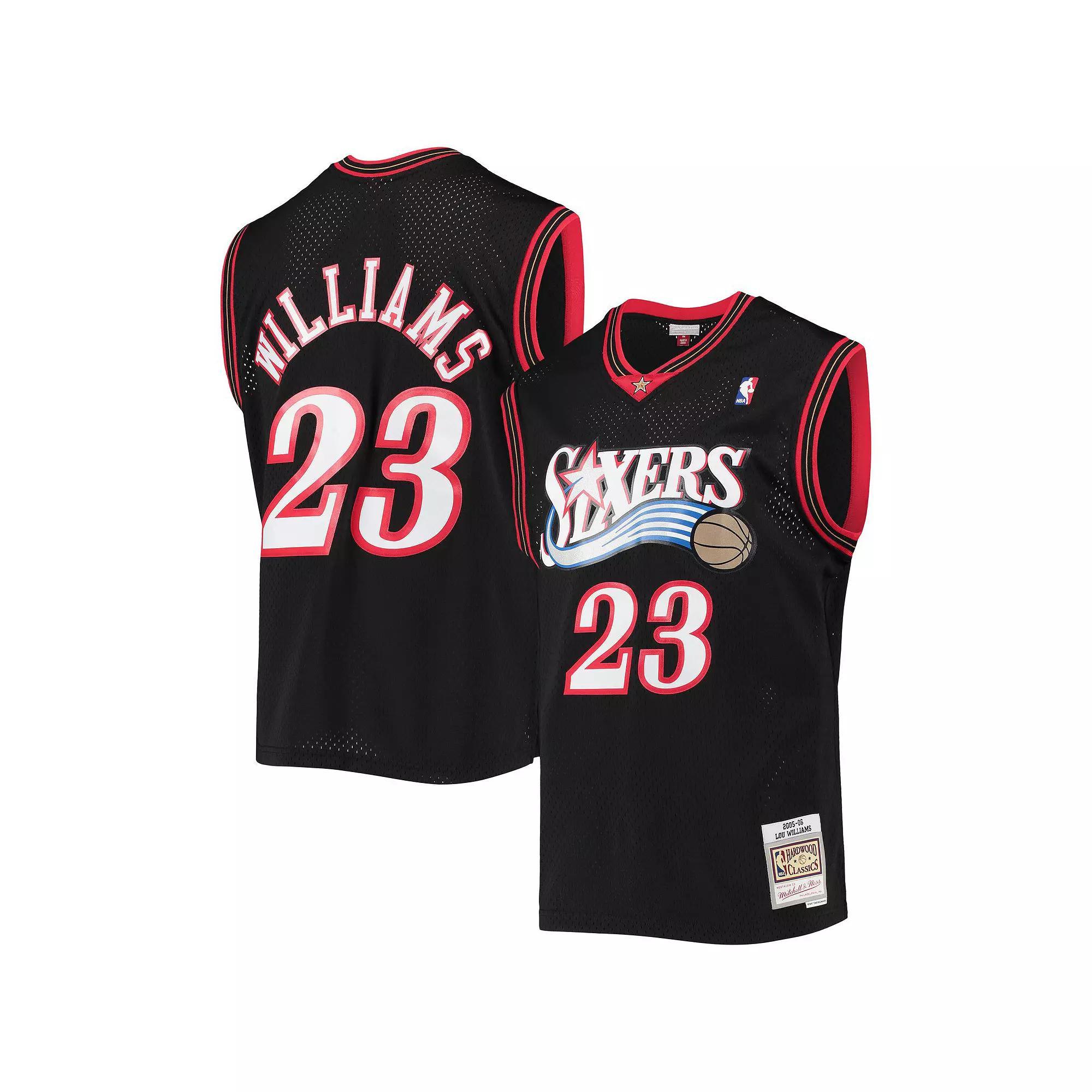Men's Mitchell & Ness Lou Williams Black Philadelphia 76ers Hardwood Classics Swingman Jersey, Size: Small, 76r Black Product Image