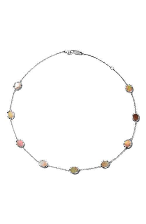 Womens Confetti Sterling Silver & Brown Shell Short Station Necklace Product Image