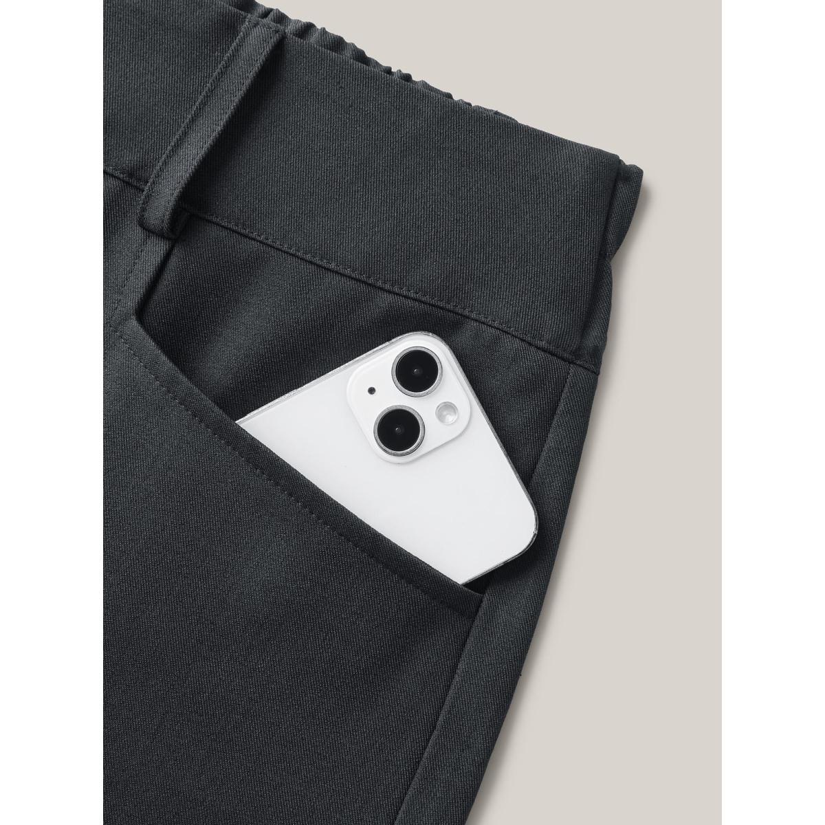Plus Size Overlap Waist Buckles Classic Bootcut Pants Women DimGray At the Office Bootcut Mid Rise Work Pants BloomChic 28/5X Product Image