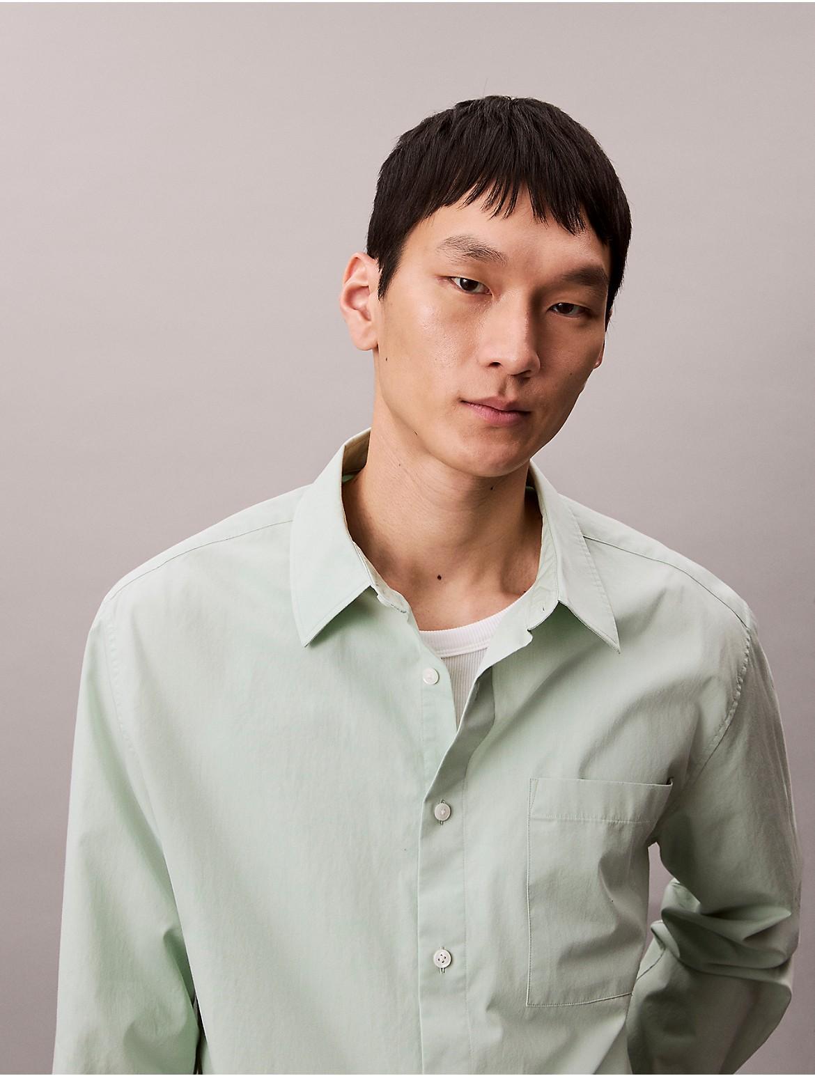 Cotton Poplin Relaxed Button-Down Shirt  Product Image