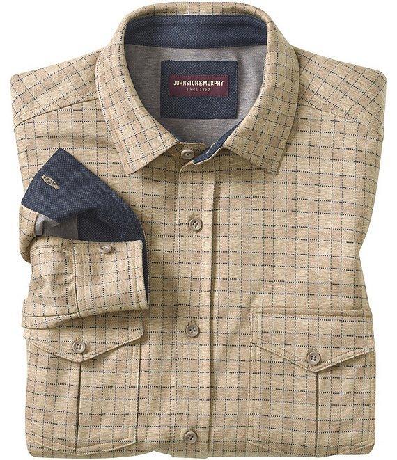 Johnston & Murphy Gingham Stretch Long Sleeve Woven Shirt Product Image