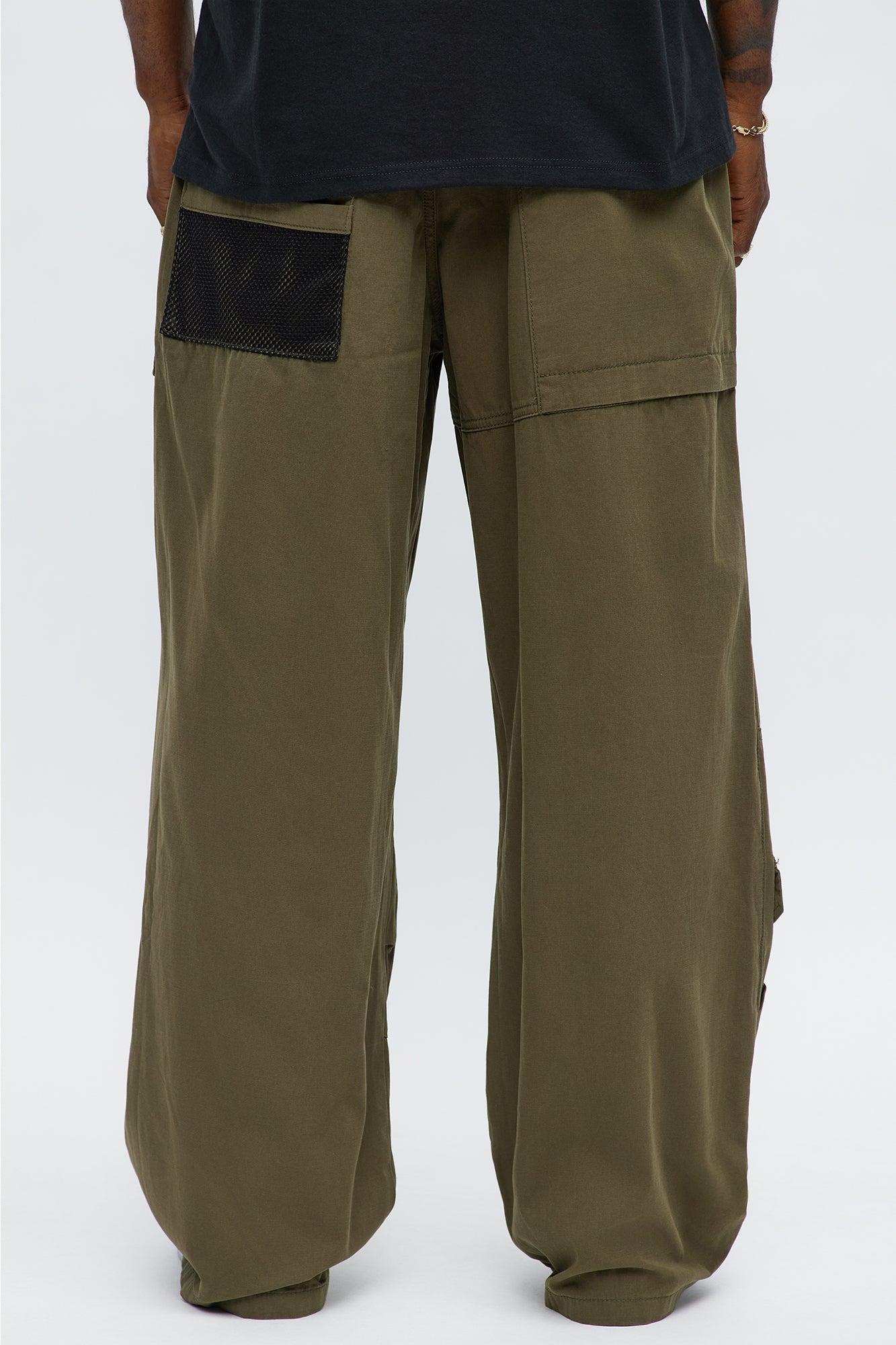 Baggy Lester Cargo Pants - Olive Product Image