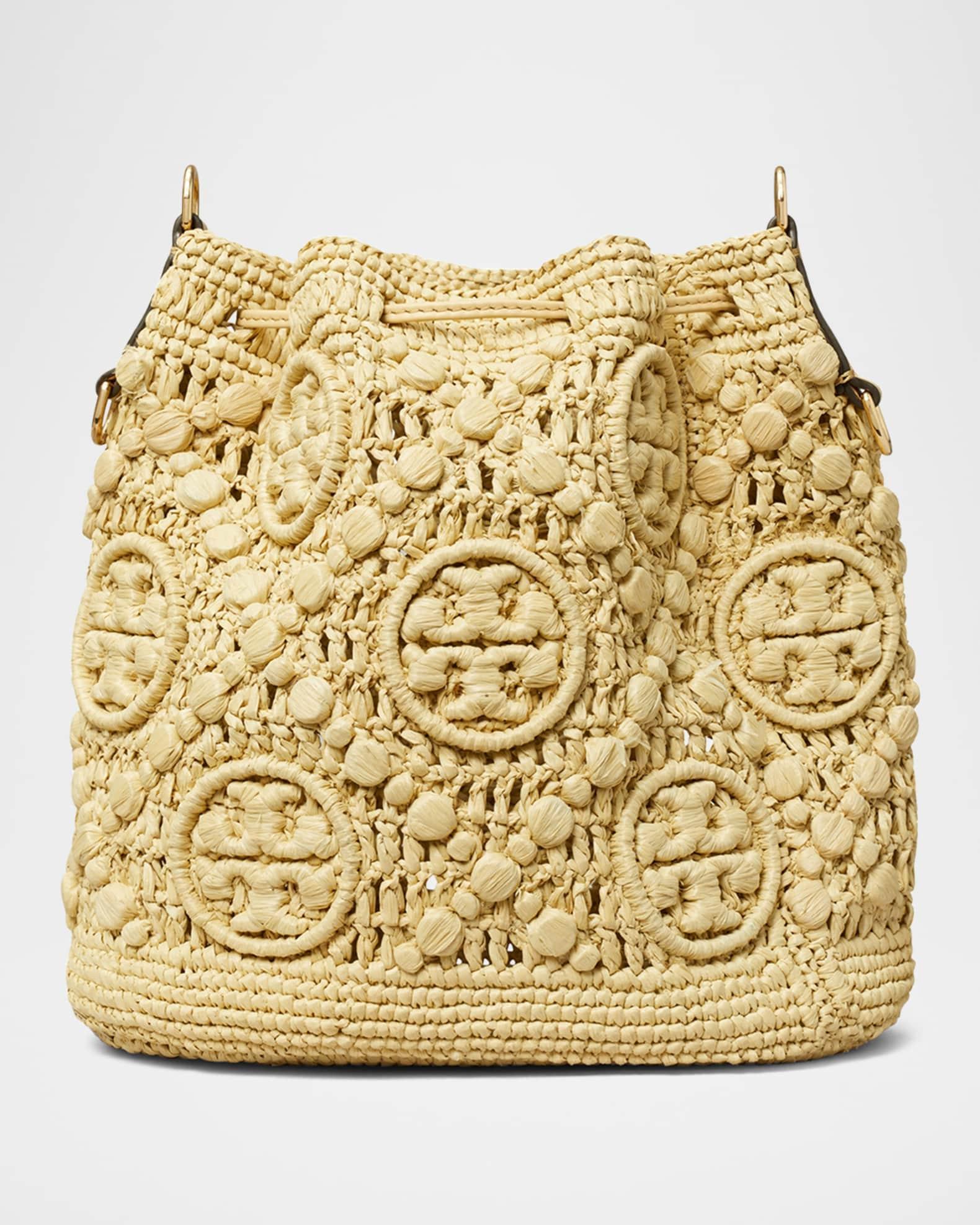 T Monogram Raffia Bucket Bag Product Image