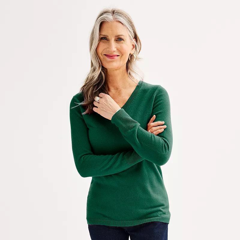 Womens Croft & Barrow The Extra Soft V-Neck Sweater Demure Purple Product Image