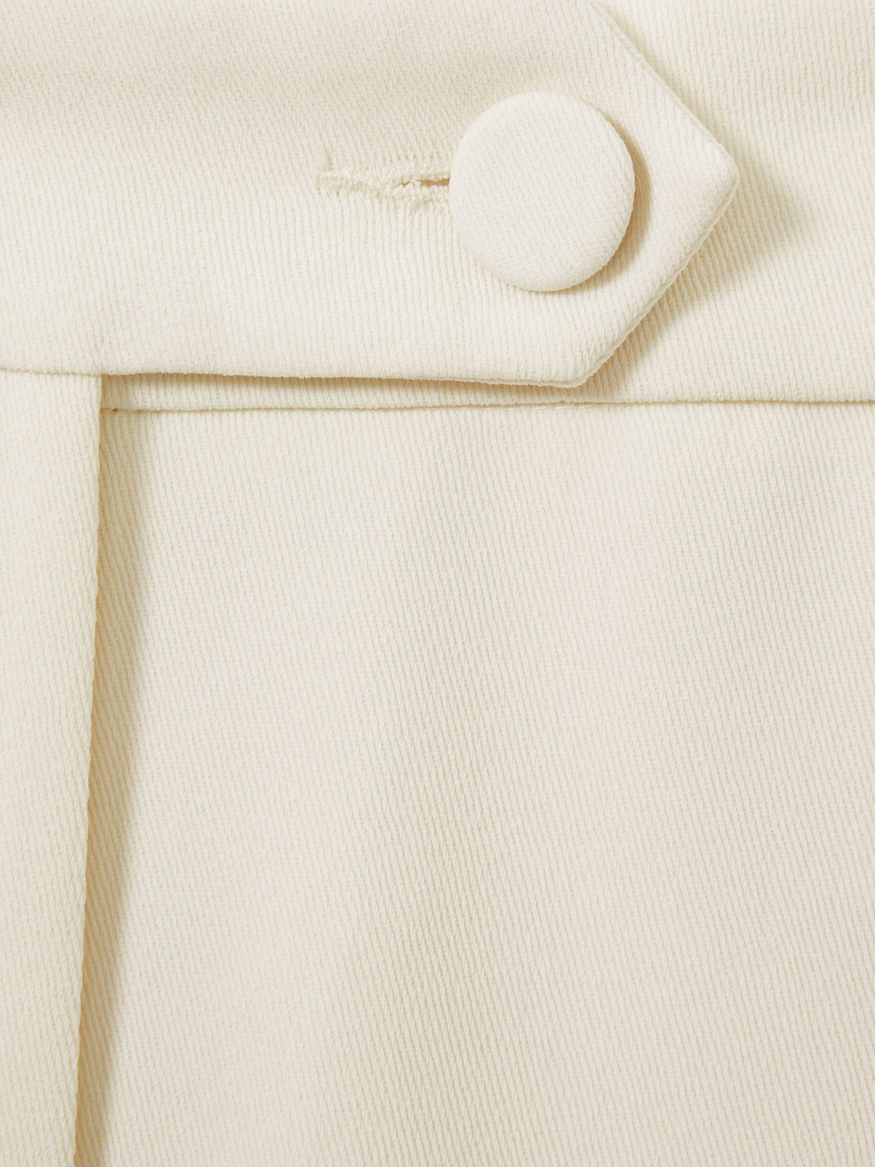 Petite Knitted Open-Collar Midi Dress in Neutral Product Image