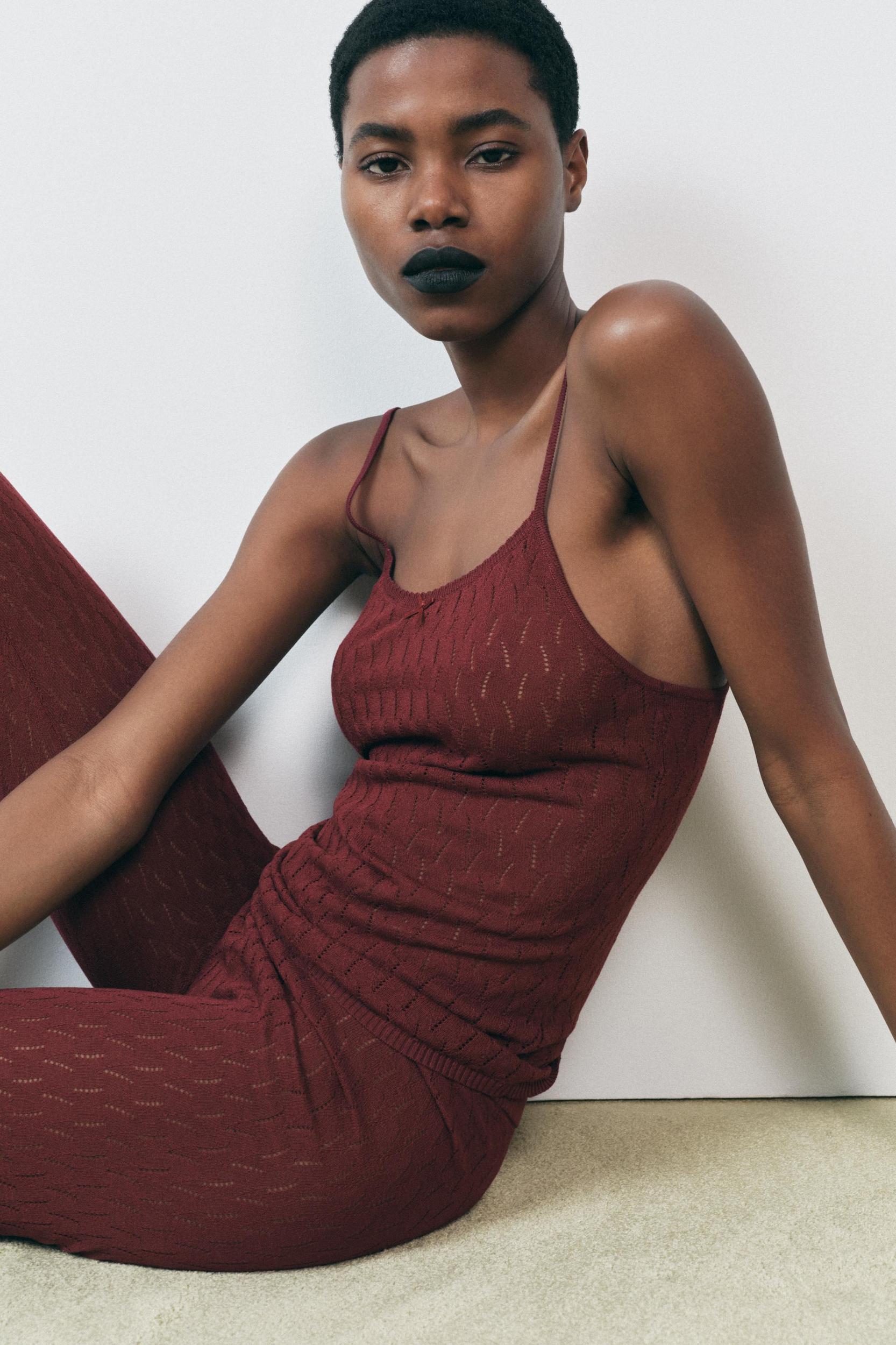 POINTELLE KNIT STRAPPY TOP Product Image