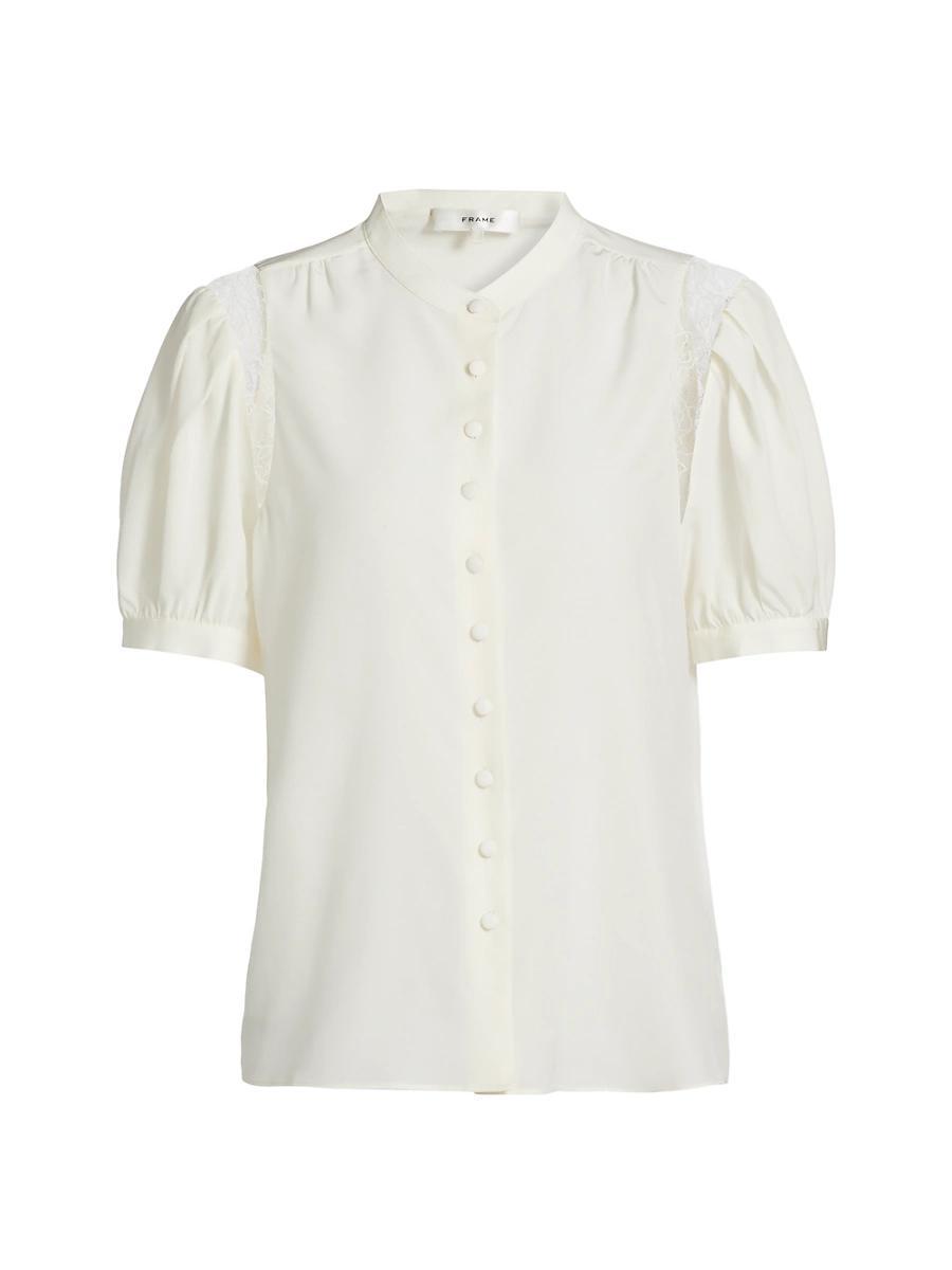 Womens Lace Shoulder Inset Blouse Product Image