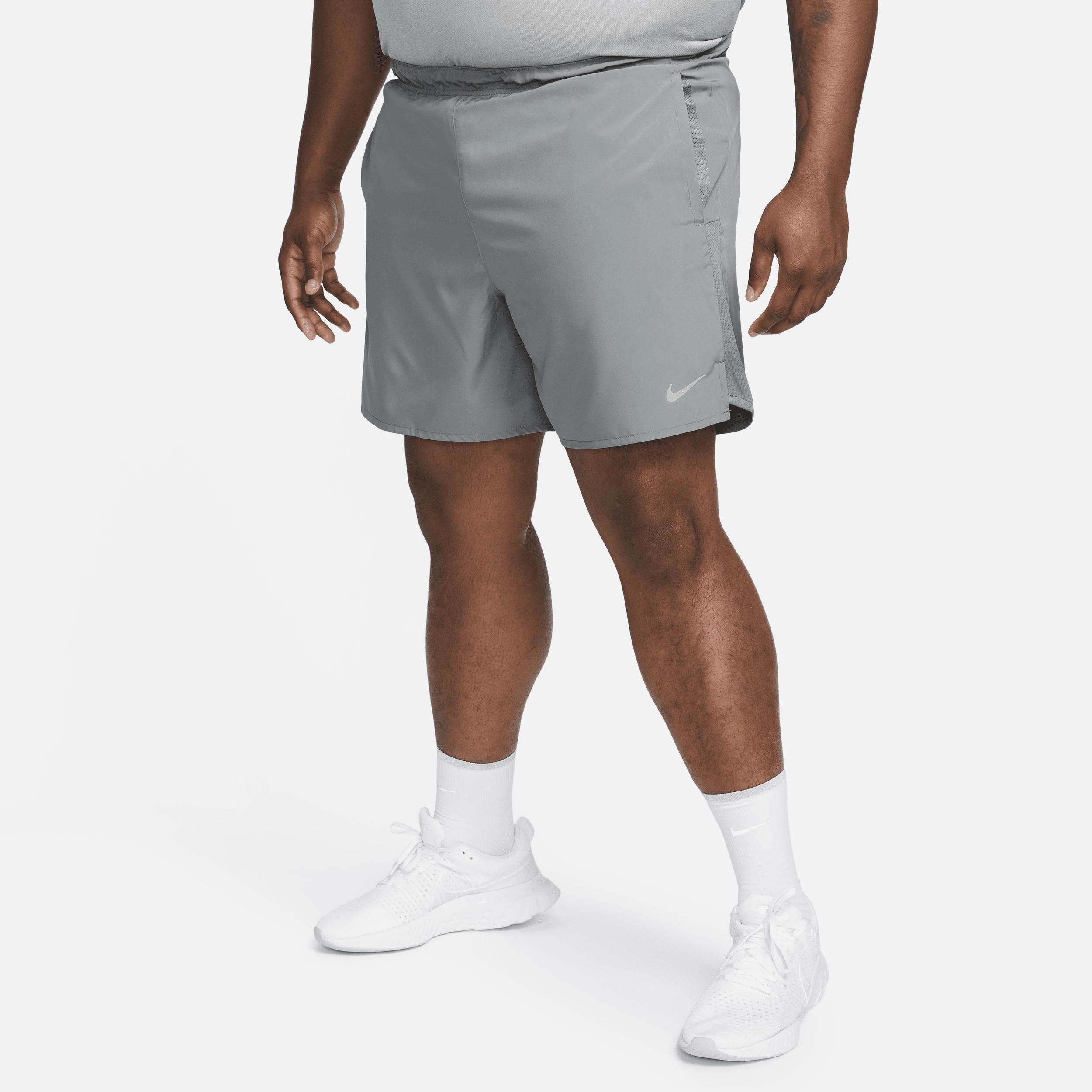 Men's Nike Dri-FIT Challenger 7" 2-in-1 Running Shorts, Size: Small, Grey Gray Blk Rf Slvr Product Image