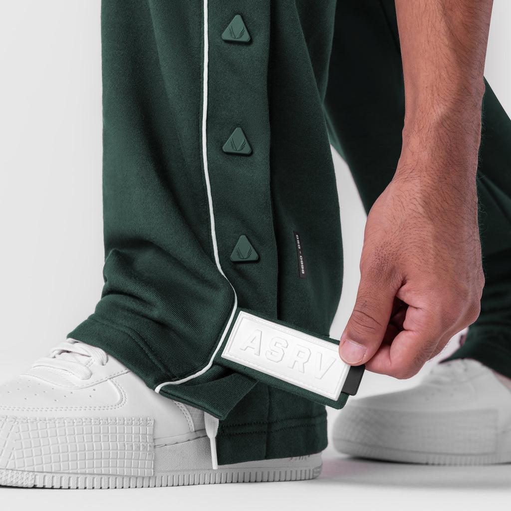 0998. Herringbone Terry Snap Button Sweats - Forest Green Product Image