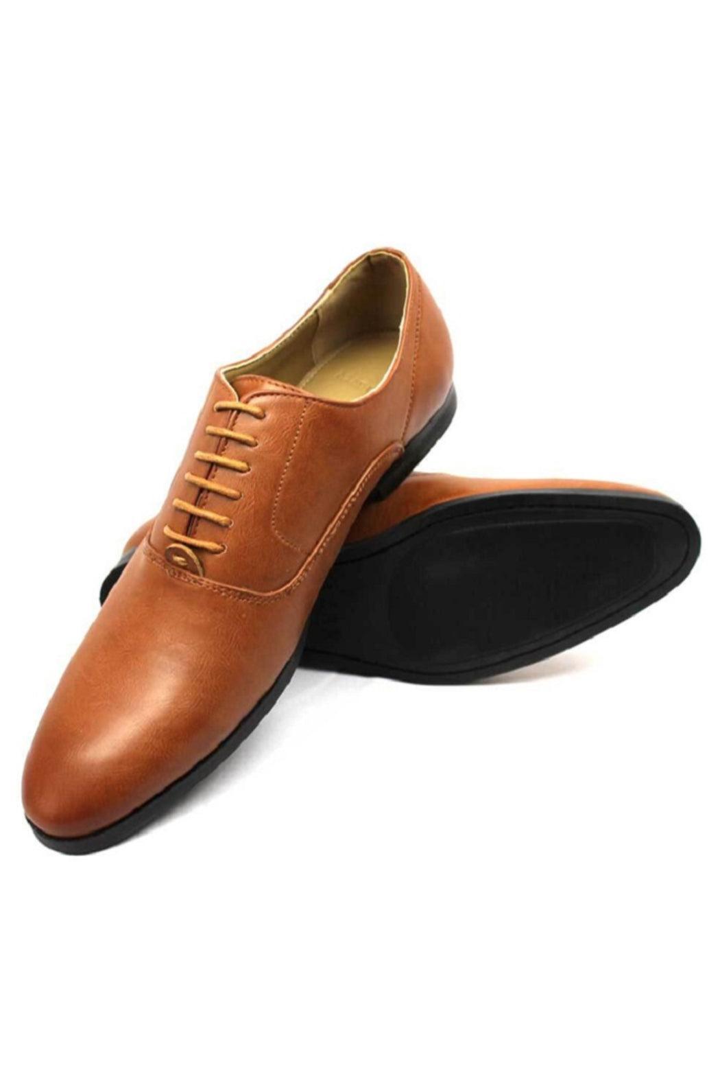 Cognac Round Toe Dress Shoes Product Image