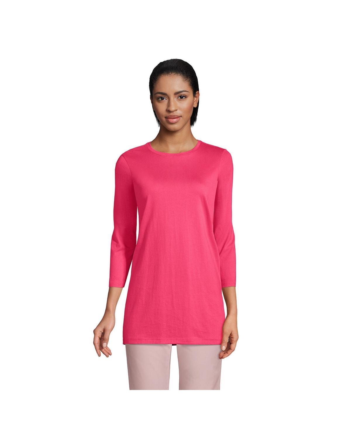 Women's Lands' End Supima Cotton Crewneck Tunic, Size: XL, Fresh Ivory Product Image