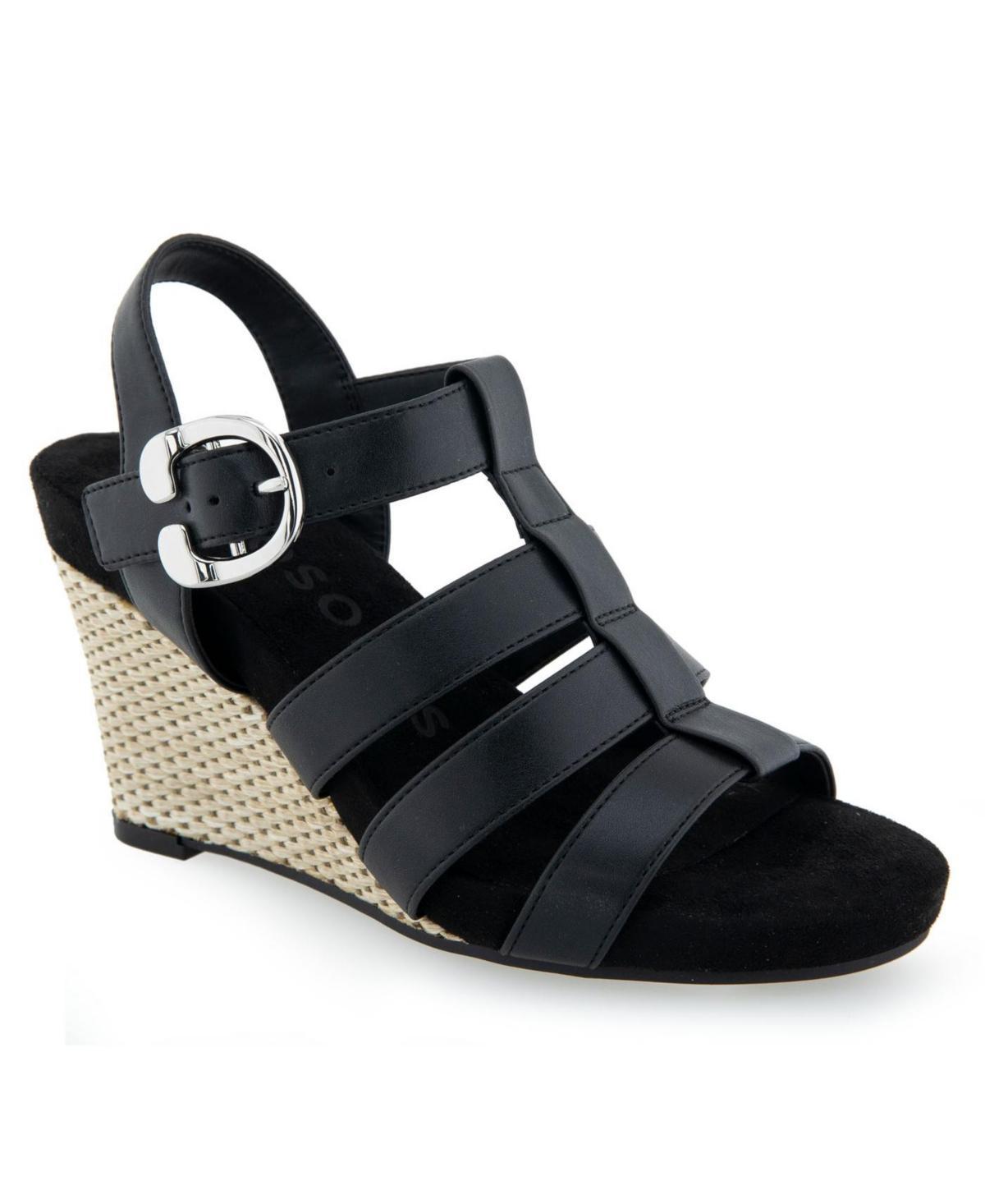 Aerosoles Paige Women's Wedge Sandals, Size: 12, Eggnog Pu Leather Product Image