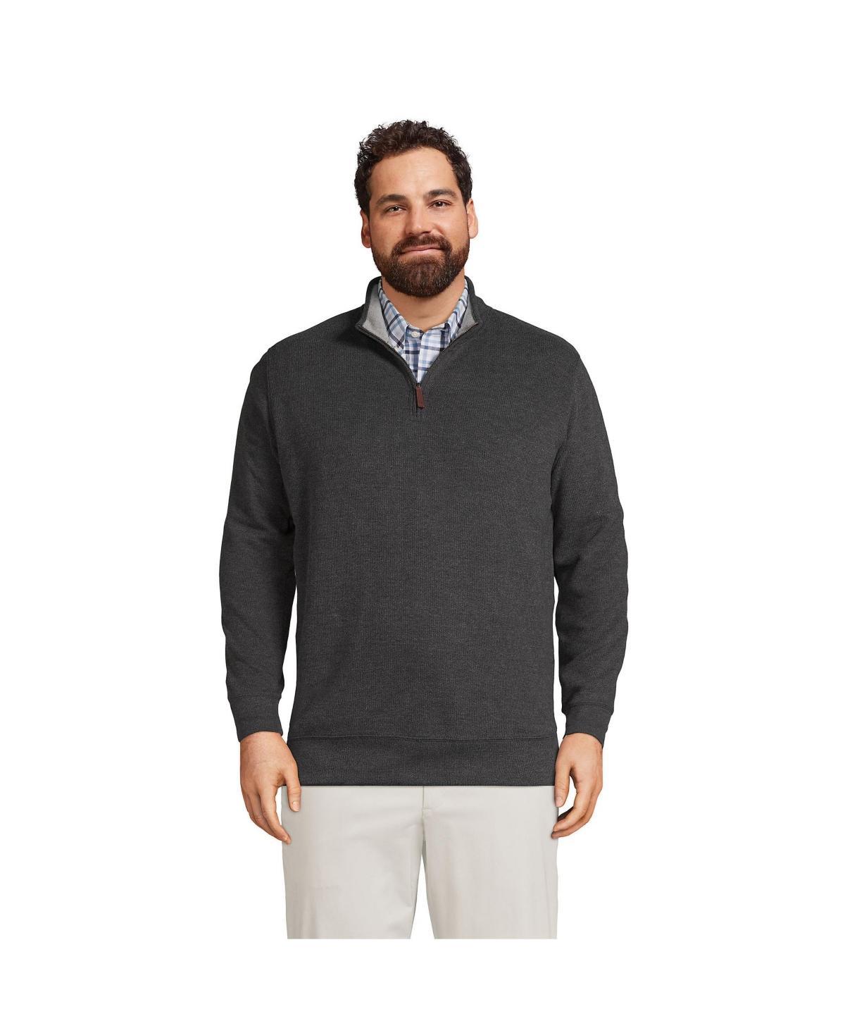Big & Tall Lands End Bedford Classic-Fit Ribbed Quarter-Zip Sweater, Mens Product Image