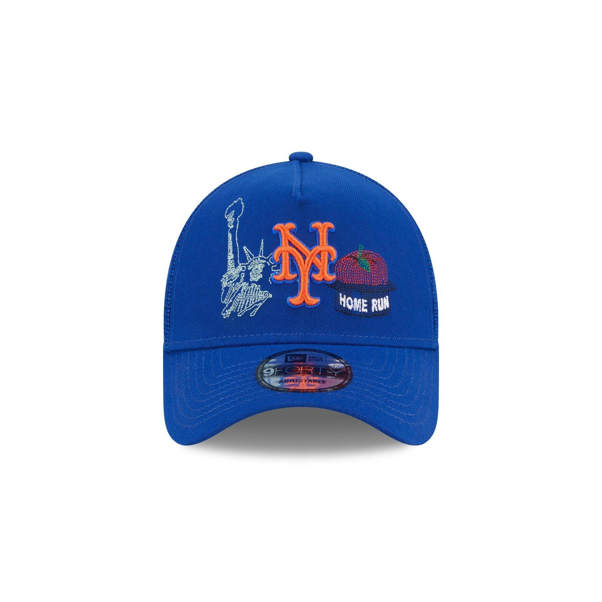 New York or Nowhere x New York Yankees Navy Wordmark 9FORTY A-Frame Snapback Hat Male Product Image