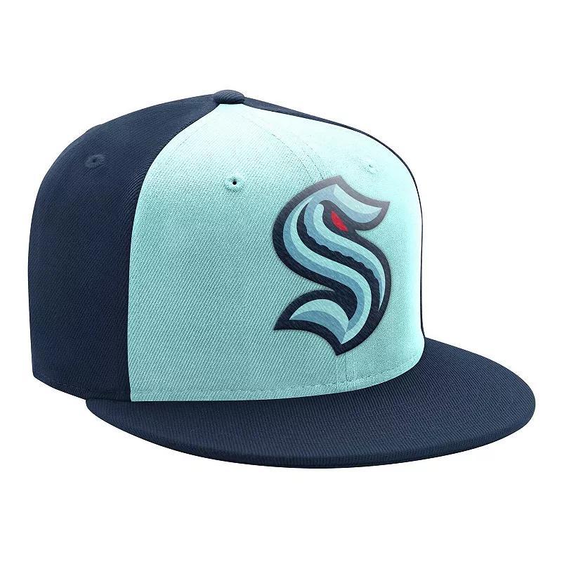 Mens Starter Light Blue/Deep Sea Blue Seattle Kraken Logo Two-Tone Snapback Hat Product Image