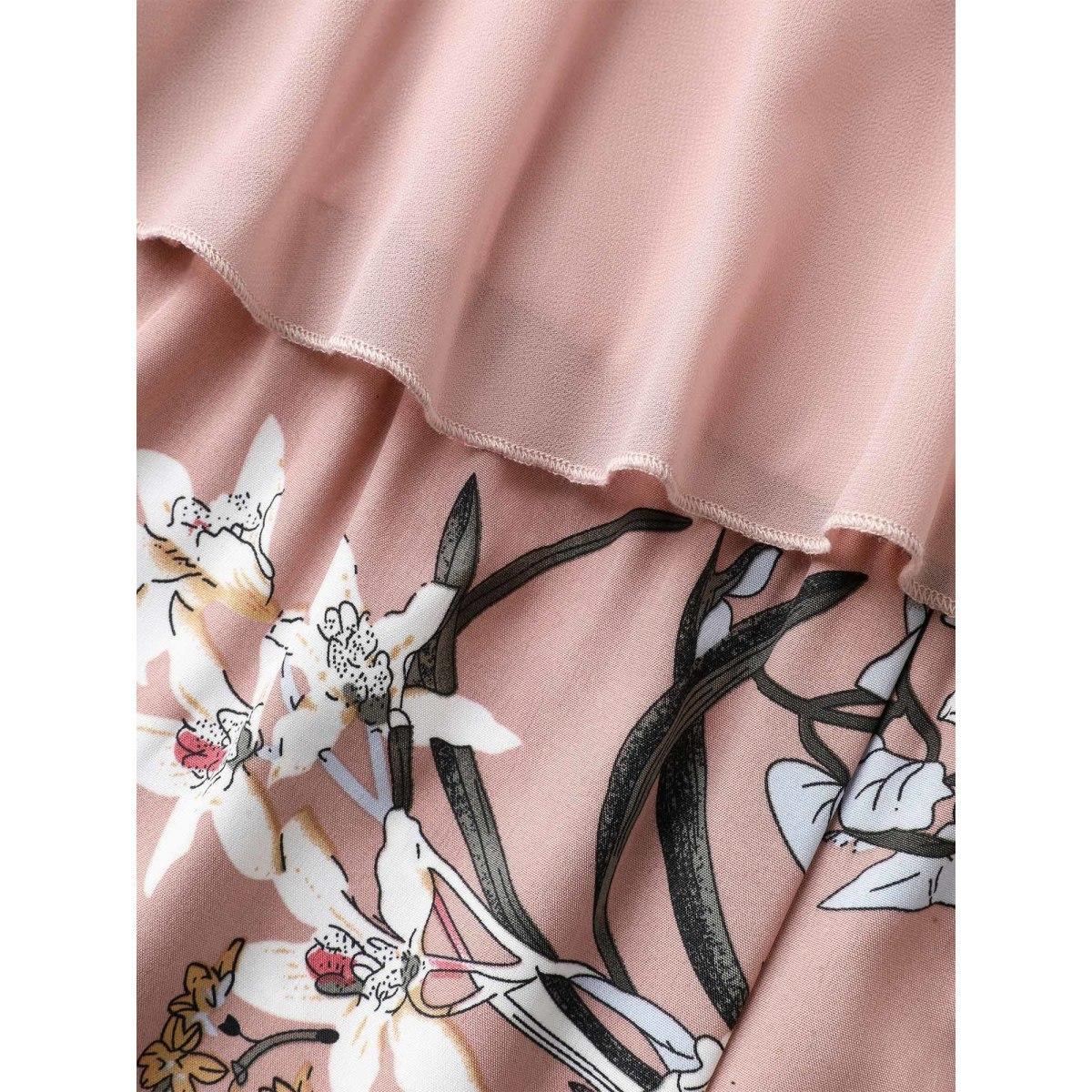 Plus Size DustyPink Large Flower Print Spliced Wide-Leg Jumpsuit Women Sleeveless U-neck Everyday-Elegant Loose Jumpsuits BloomChic 14-16/1X Product Image