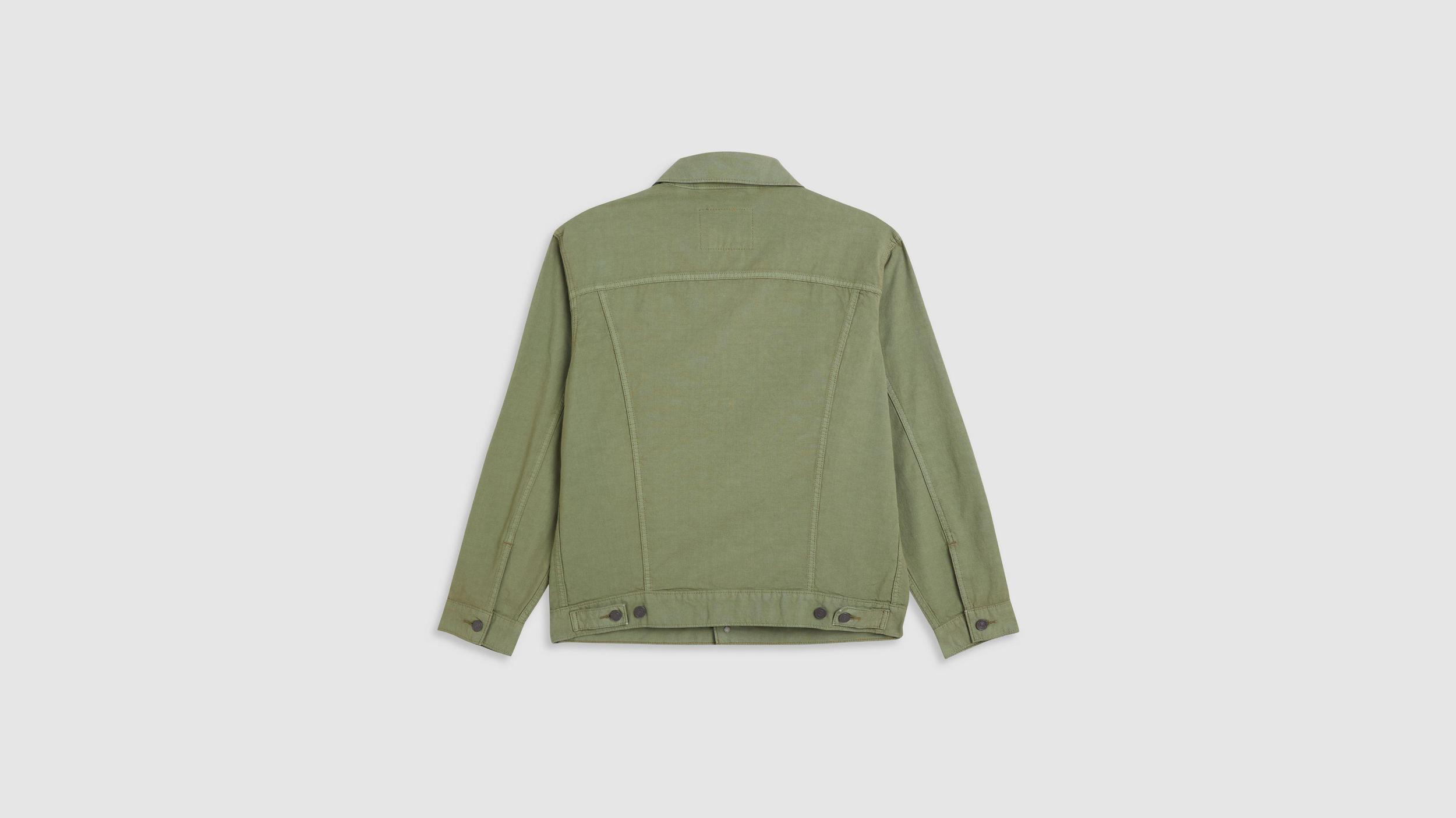 Relaxed Fit Linen+ Denim Trucker Jacket Product Image