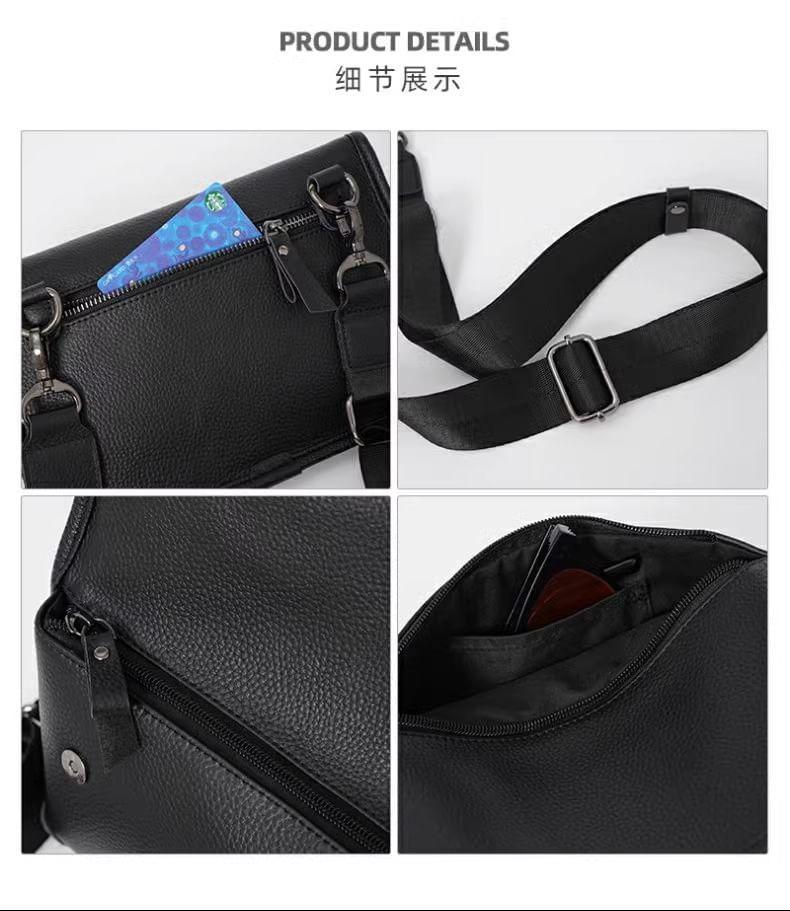 Faux Leather Flap Crossbody Bag Product Image