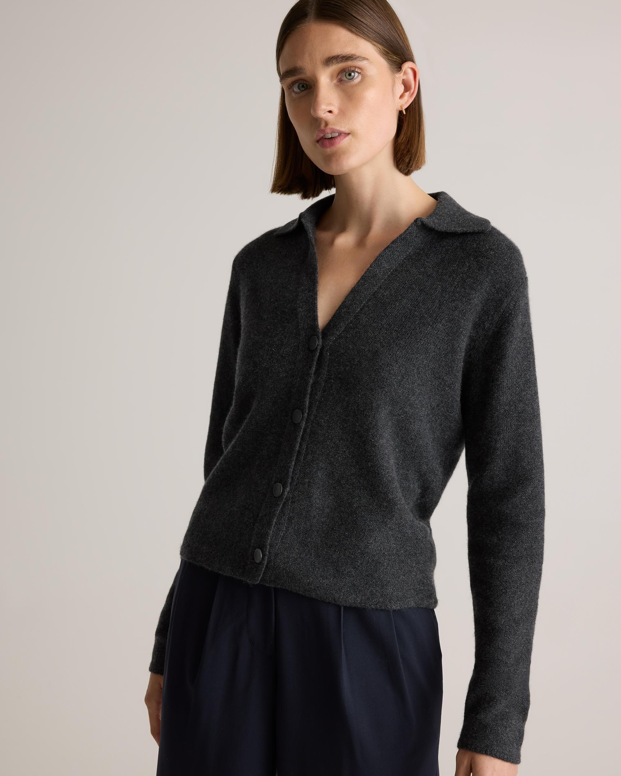 Quince | Women's Mongolian Cashmere Collared Cardigan Sweater Size XS Product Image