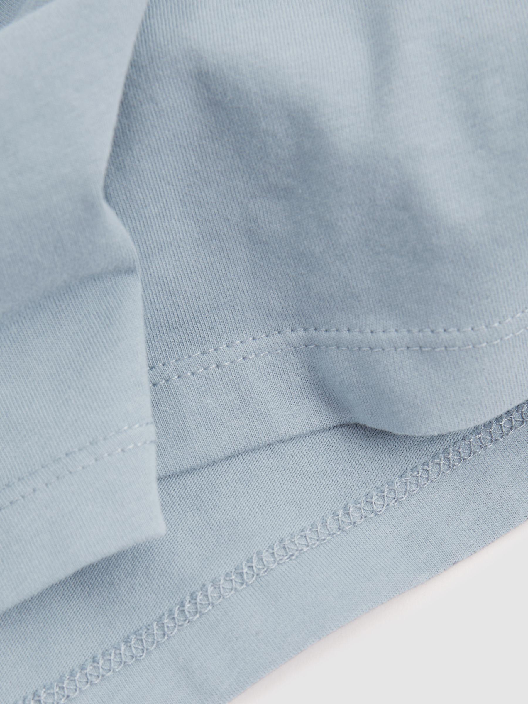 Cotton Crew Neck T-Shirt in Airforce Blue Product Image