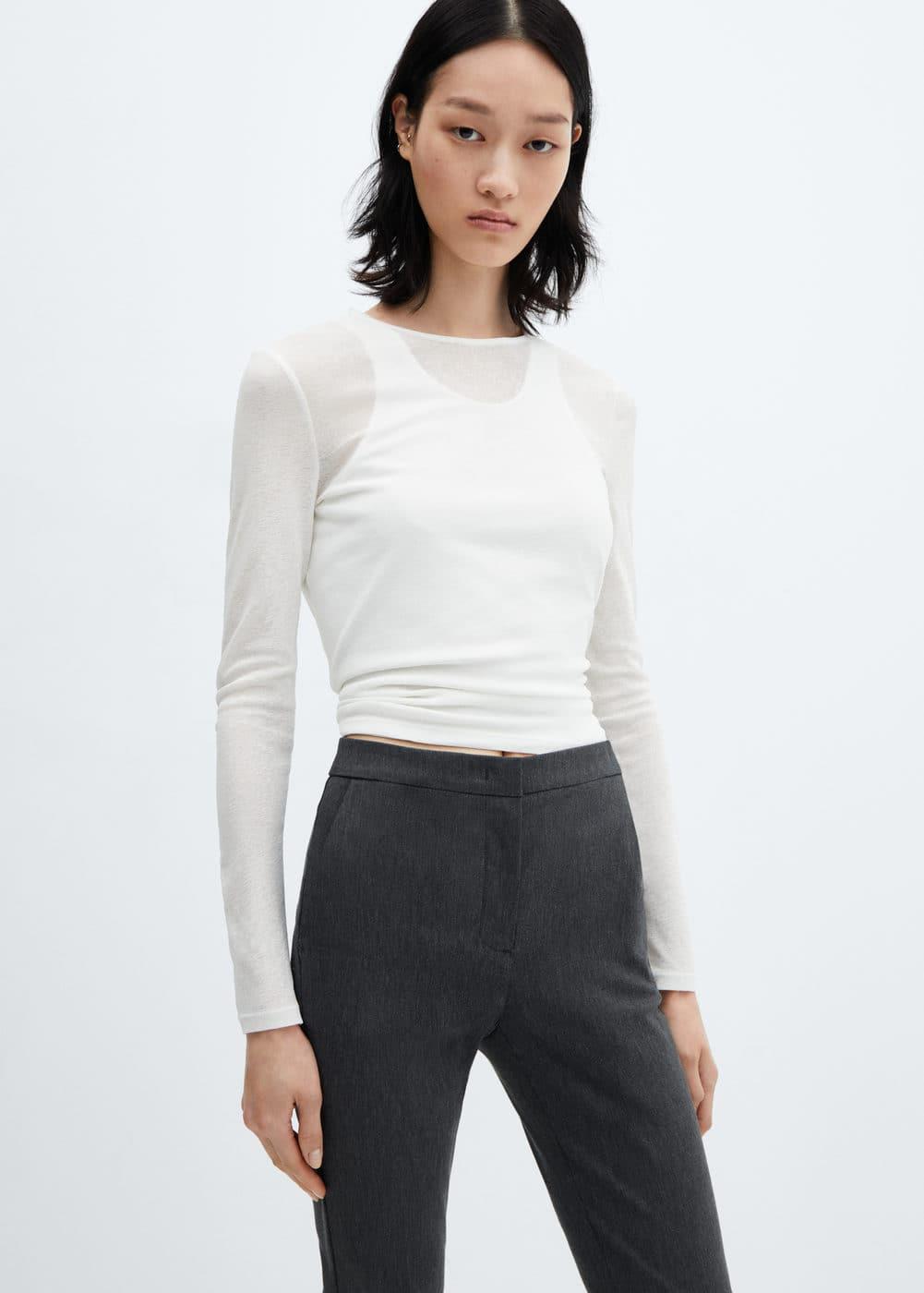 Mango Womens Crop Skinny Pants Product Image