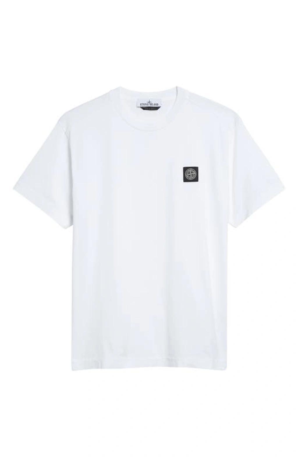 STONE ISLAND Compass Badge Cotton T-shirt In White Product Image