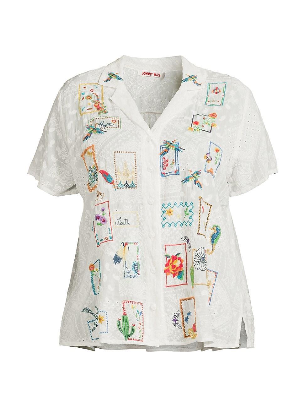 Womens Plus Cooper Button-Front Blouse Product Image