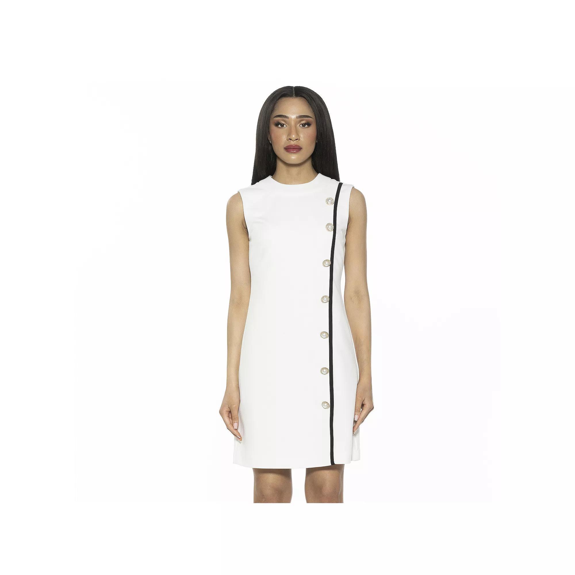 Women's ALEXIA ADMOR Armani Button Down Sleeveless Shift Dress, Size: XL, Green Product Image