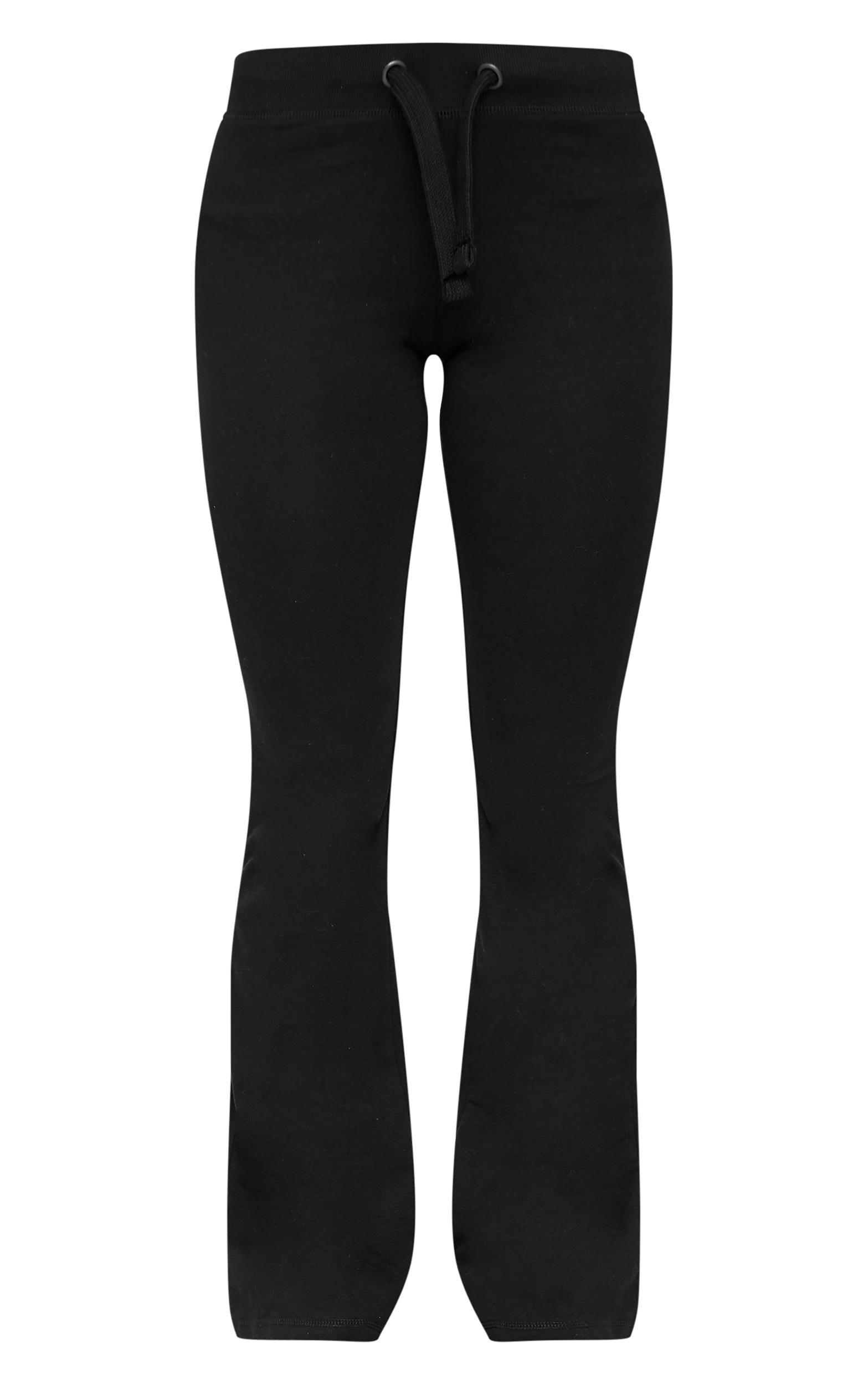 Black Low Rise Skinny Flare Pants Product Image