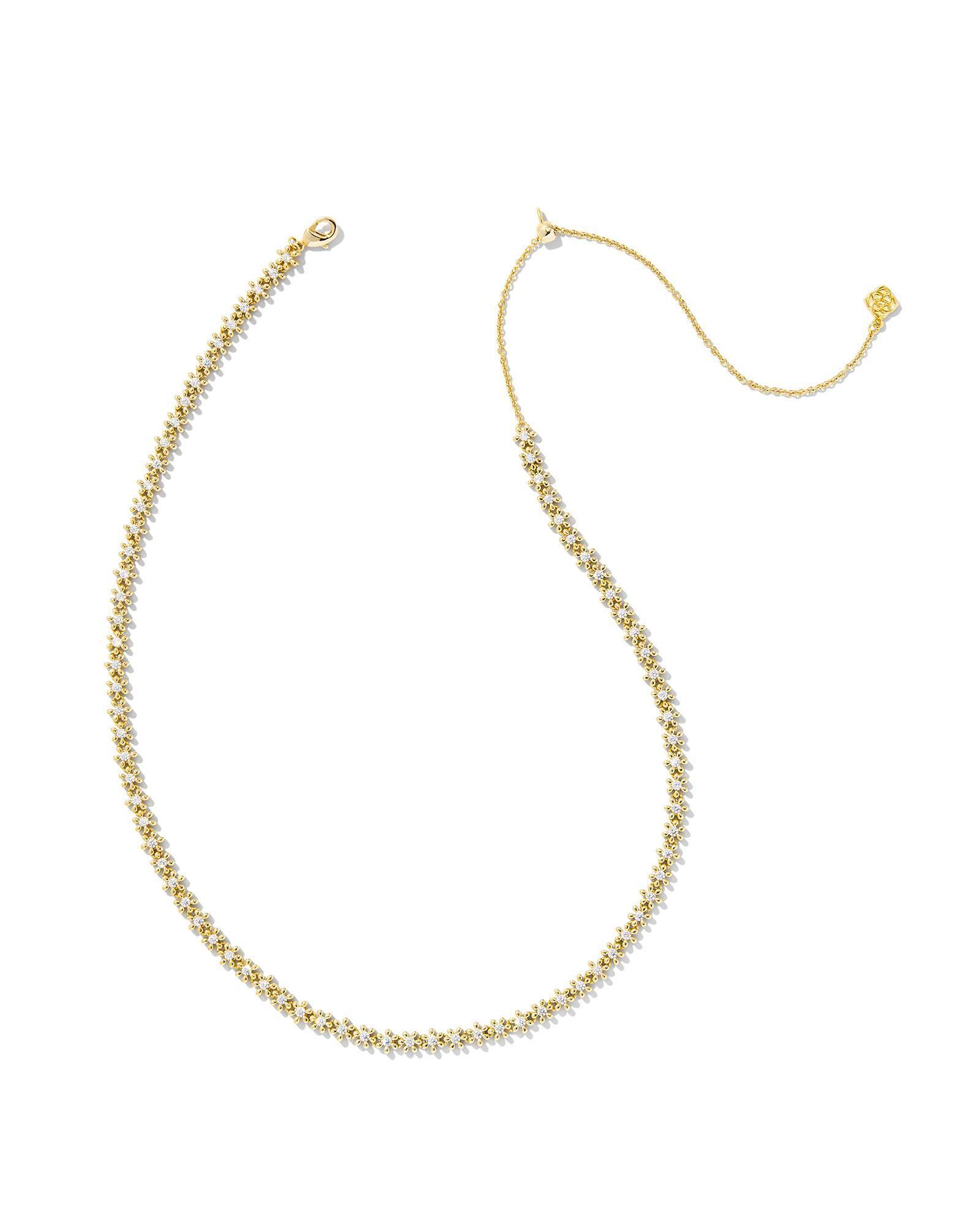 Nydia Gold Strand Necklace in White CZ Product Image