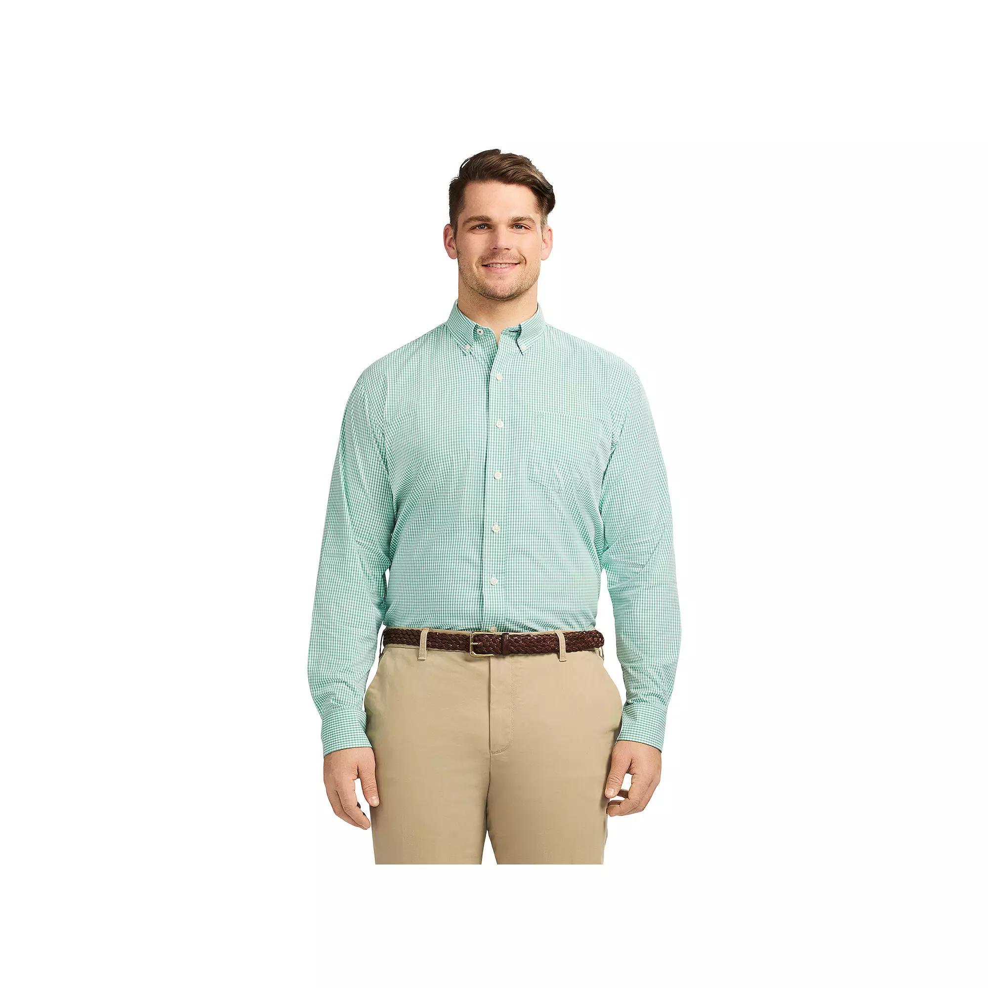 Big & Tall IZOD Performance Comfort Long Sleeve Button Down Shirt, Men's, Size: 3XL Tall, Beryl Greenn Product Image